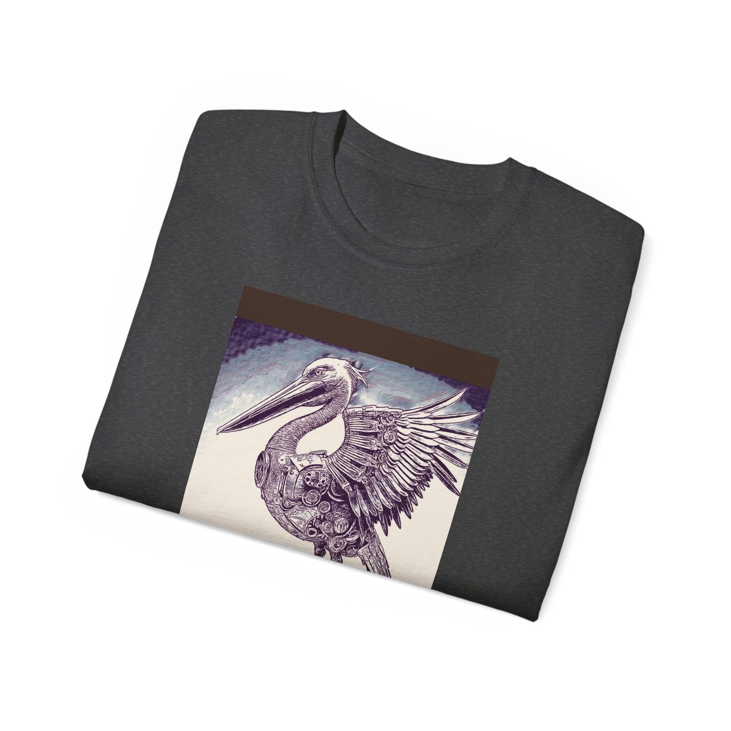 Vintage Pelican Art Unisex Ultra Cotton Tee, Beachwear, Gifts for Nature Lovers, Casual Summer Shirt, Ocean-Inspired T-Shirt