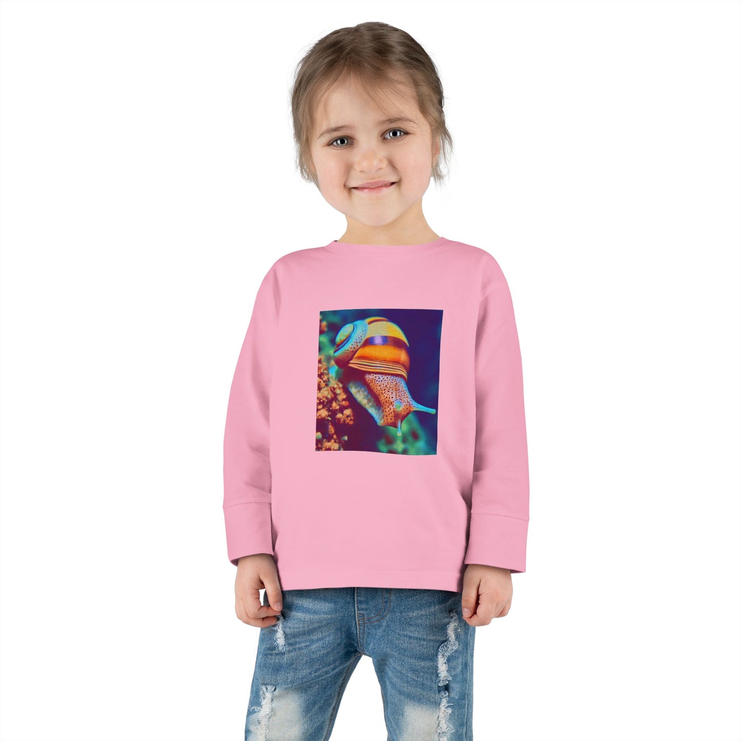 Colorful Snail Toddler Long Sleeve Tee, Cute Kids Shirt, Toddler Top, Baby Gift, Unique Toddler Outfit, Fun Animal Tee