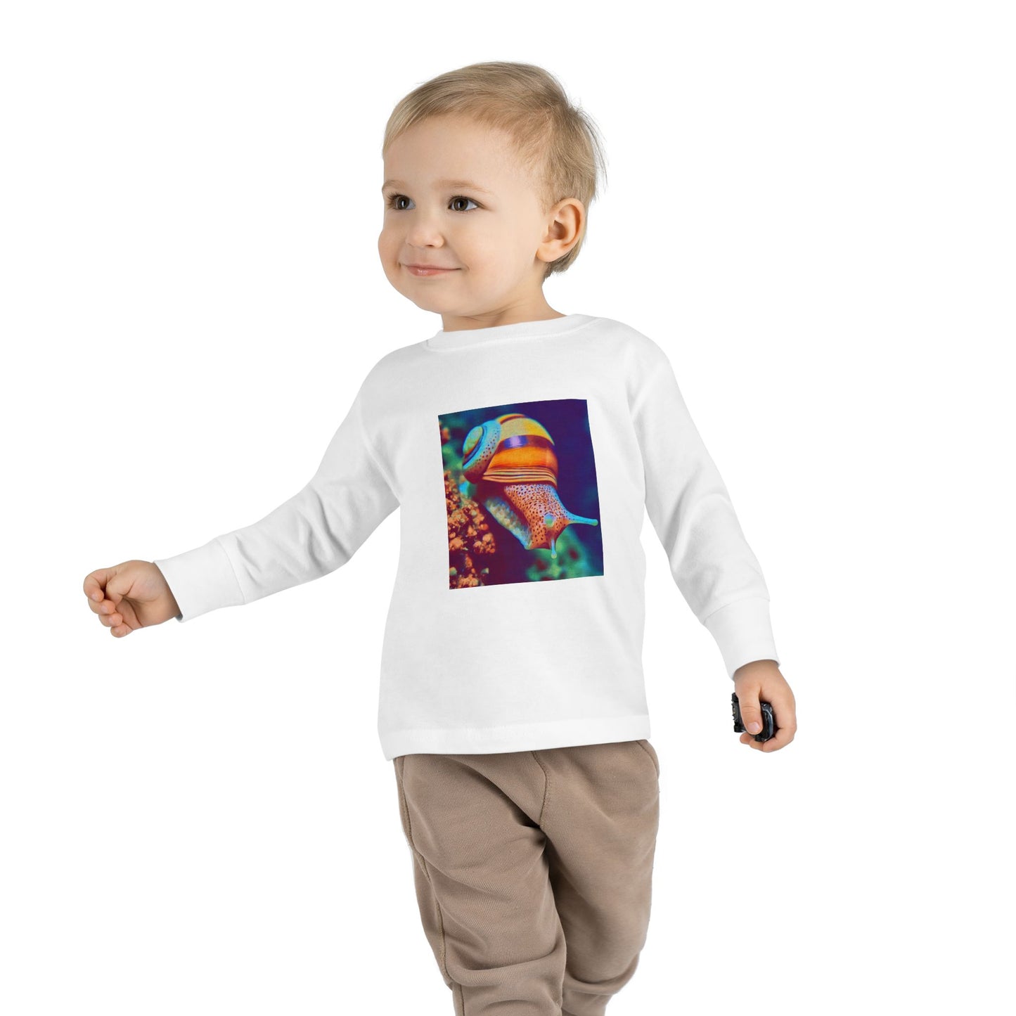Colorful Snail Toddler Long Sleeve Tee, Cute Kids Shirt, Toddler Top, Baby Gift, Unique Toddler Outfit, Fun Animal Tee