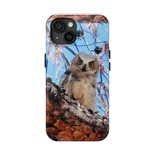 Nature-Inspired Tough Phone Case with Owl Design
