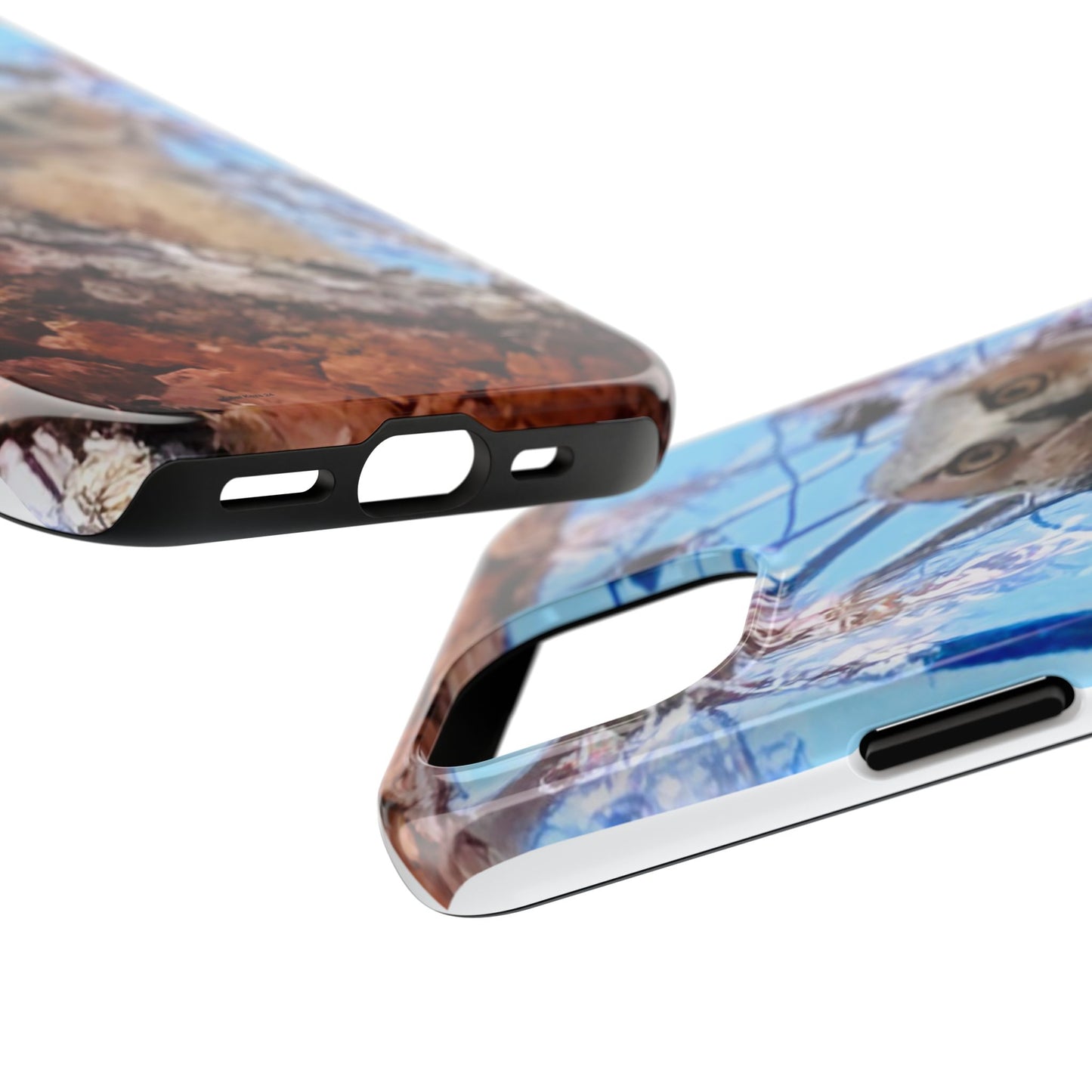 Nature-Inspired Tough Phone Case with Owl Design