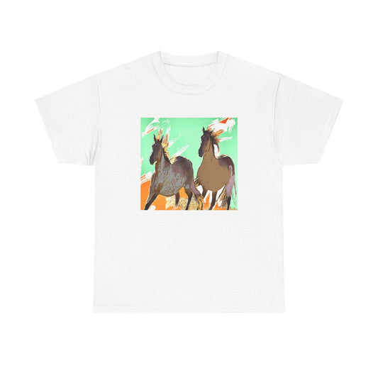 Horse Illustration Unisex Cotton Tee, Animal Lover Gift, Vintage Graphic Tee, Farmhouse Decor Apparel, Nature Enthusiast Shirt