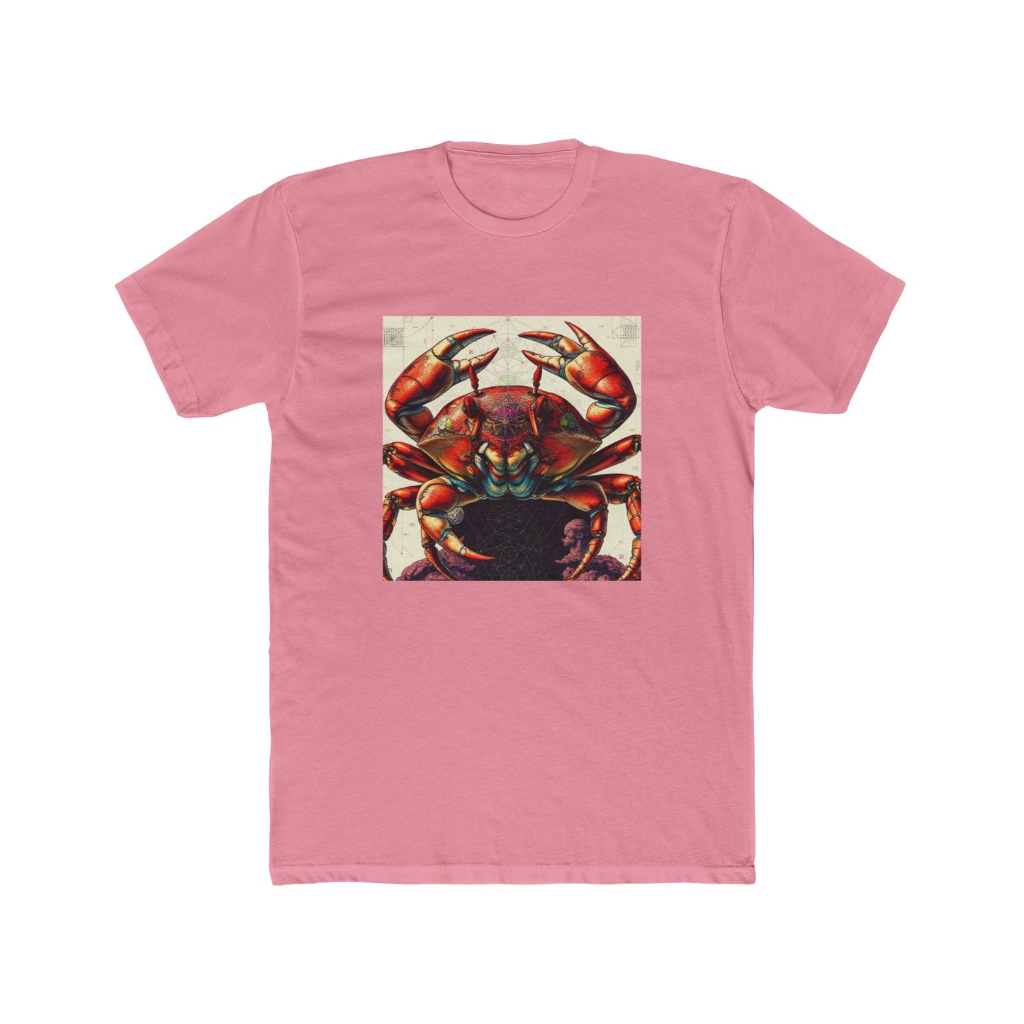 Crab Art Unisex Cotton Crew Tee, Beach Lover Gift, Ocean Vibe Shirt, Casual Summer Wear, Fun Gift for Marine Enthusiasts