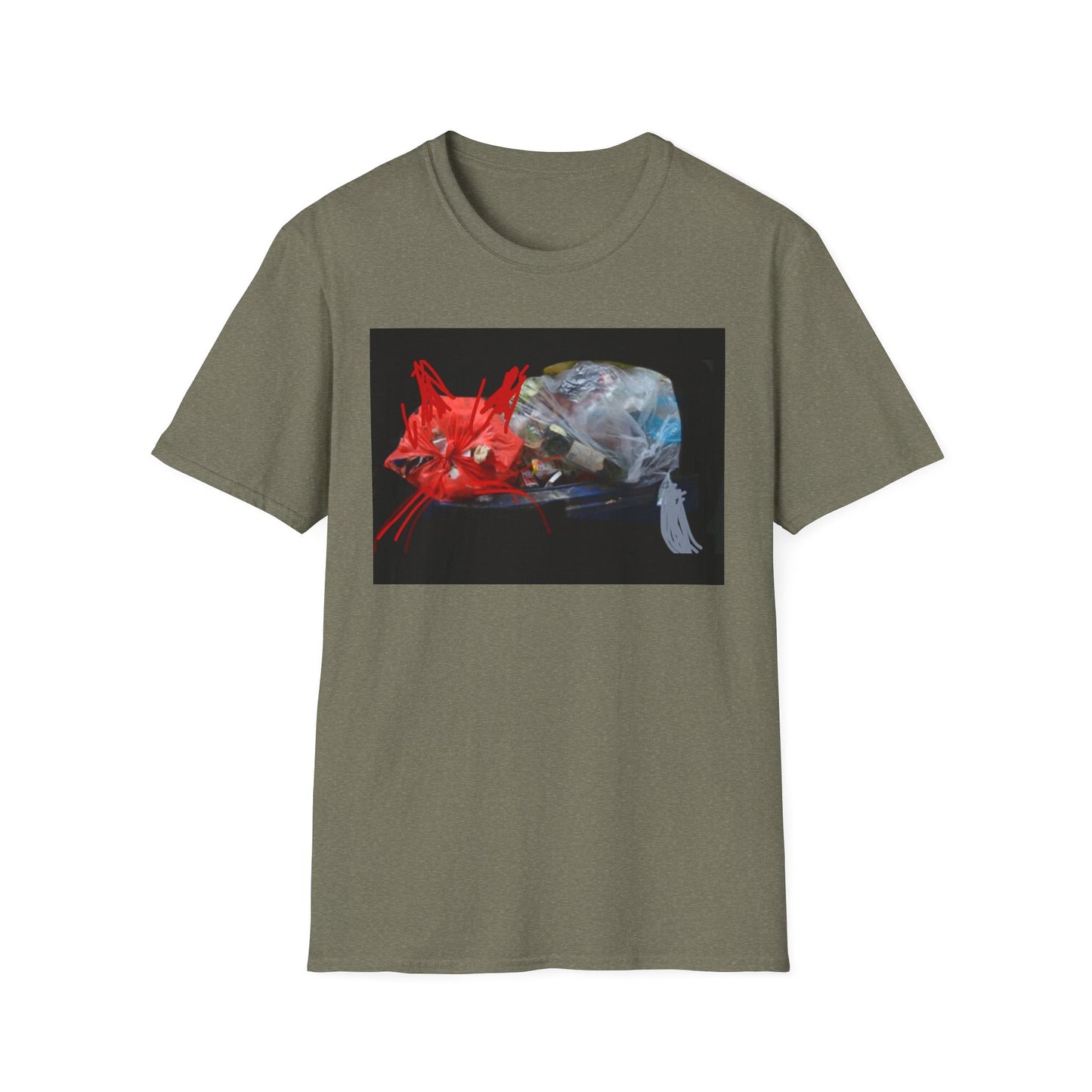 Artistic Cat Print Unisex Softstyle T-Shirt