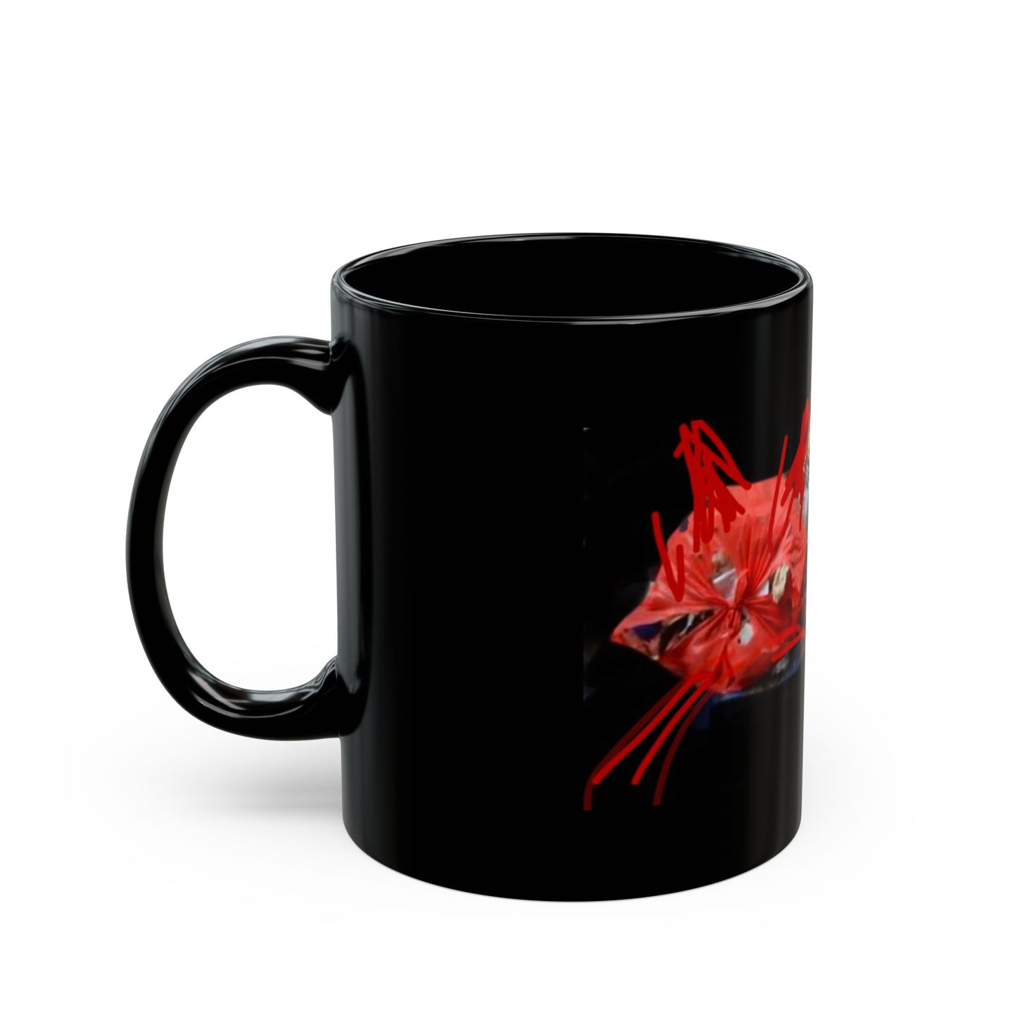 Unique Black Trash Art Mug - 11oz & 15oz Coffee Cup for Eco-Conscious Individuals
