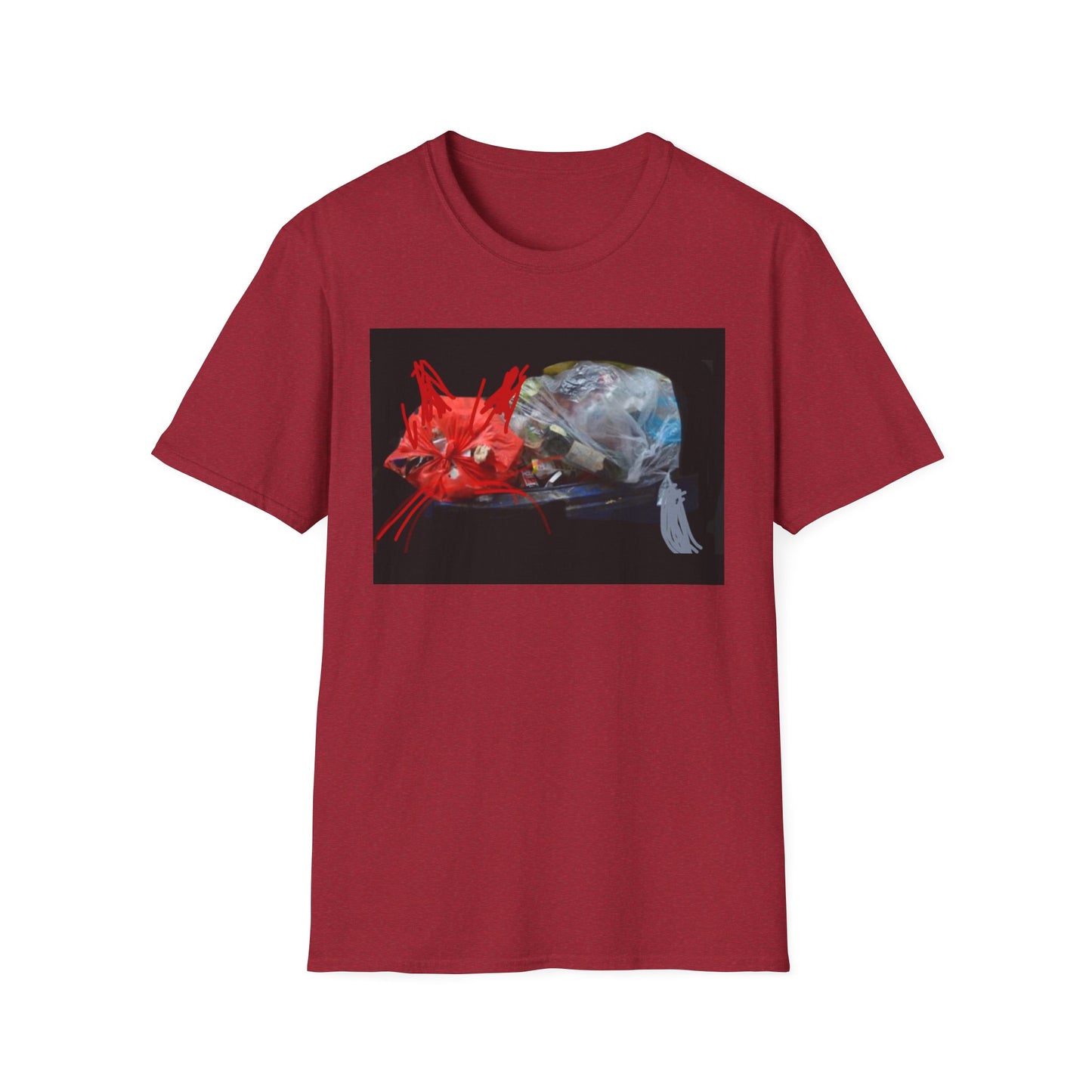 Artistic Cat Print Unisex Softstyle T-Shirt