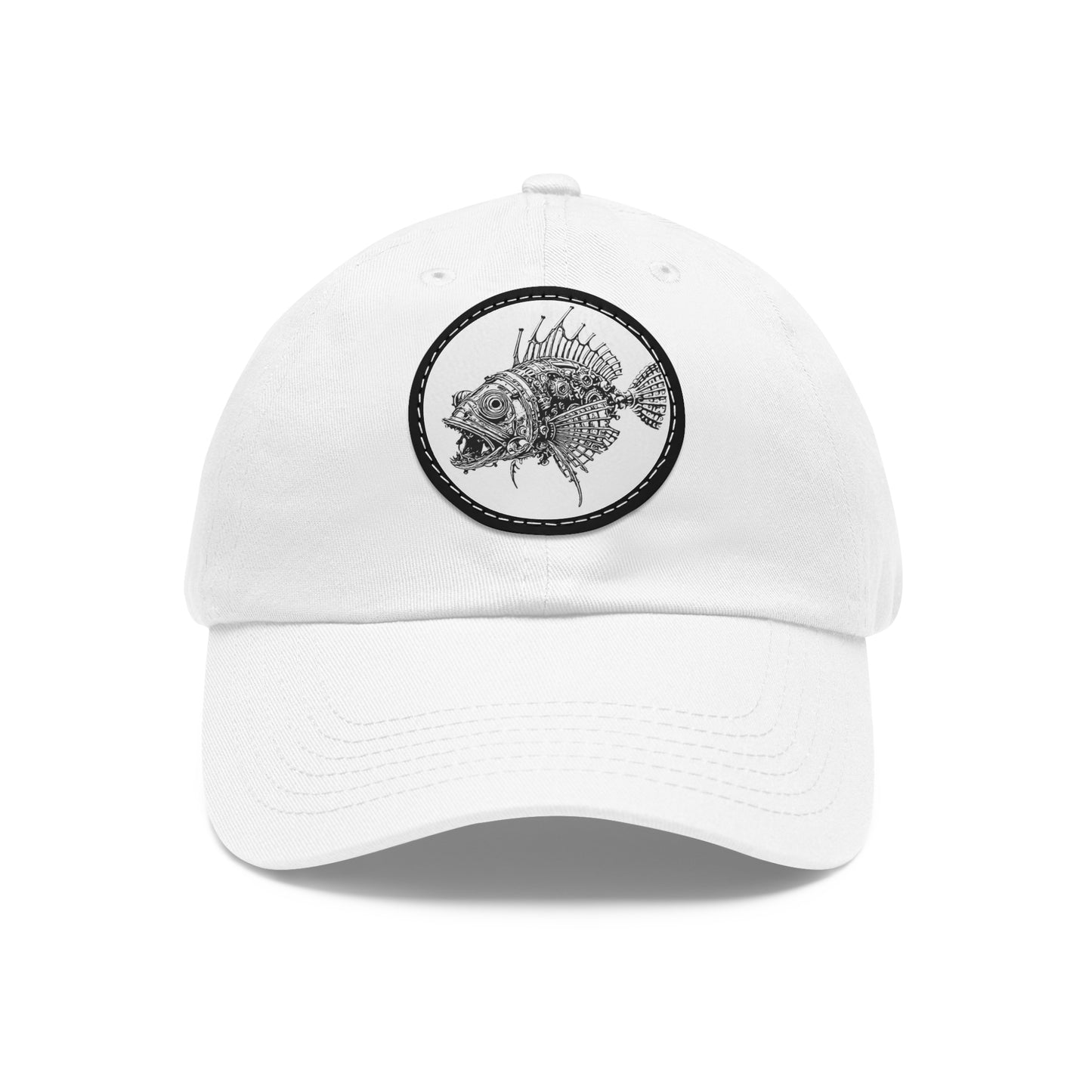 Stylish Dad Hat with Unique Leather Patch, Fishing Gift, Casual Wear, Adjustable Cap, Outdoorsman Accessory, Sports Hat