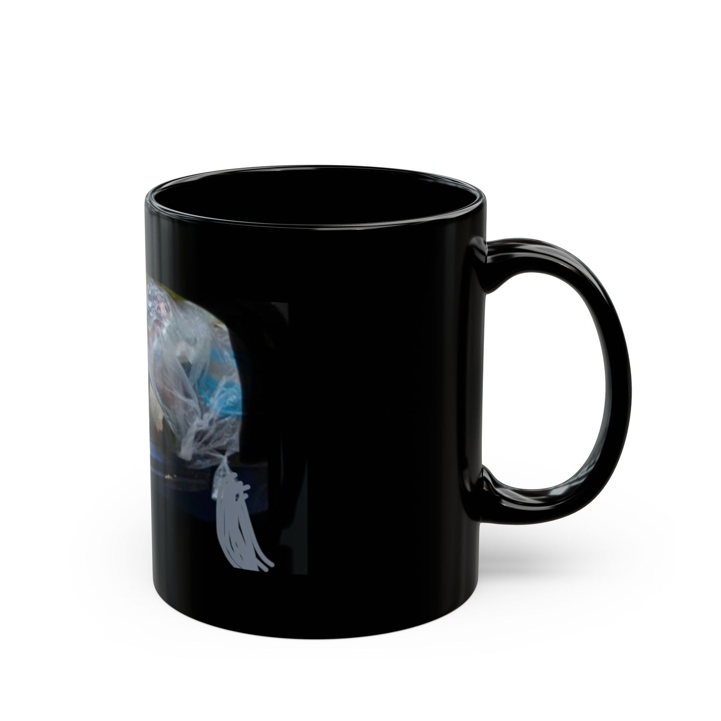 Unique Black Trash Art Mug - 11oz & 15oz Coffee Cup for Eco-Conscious Individuals