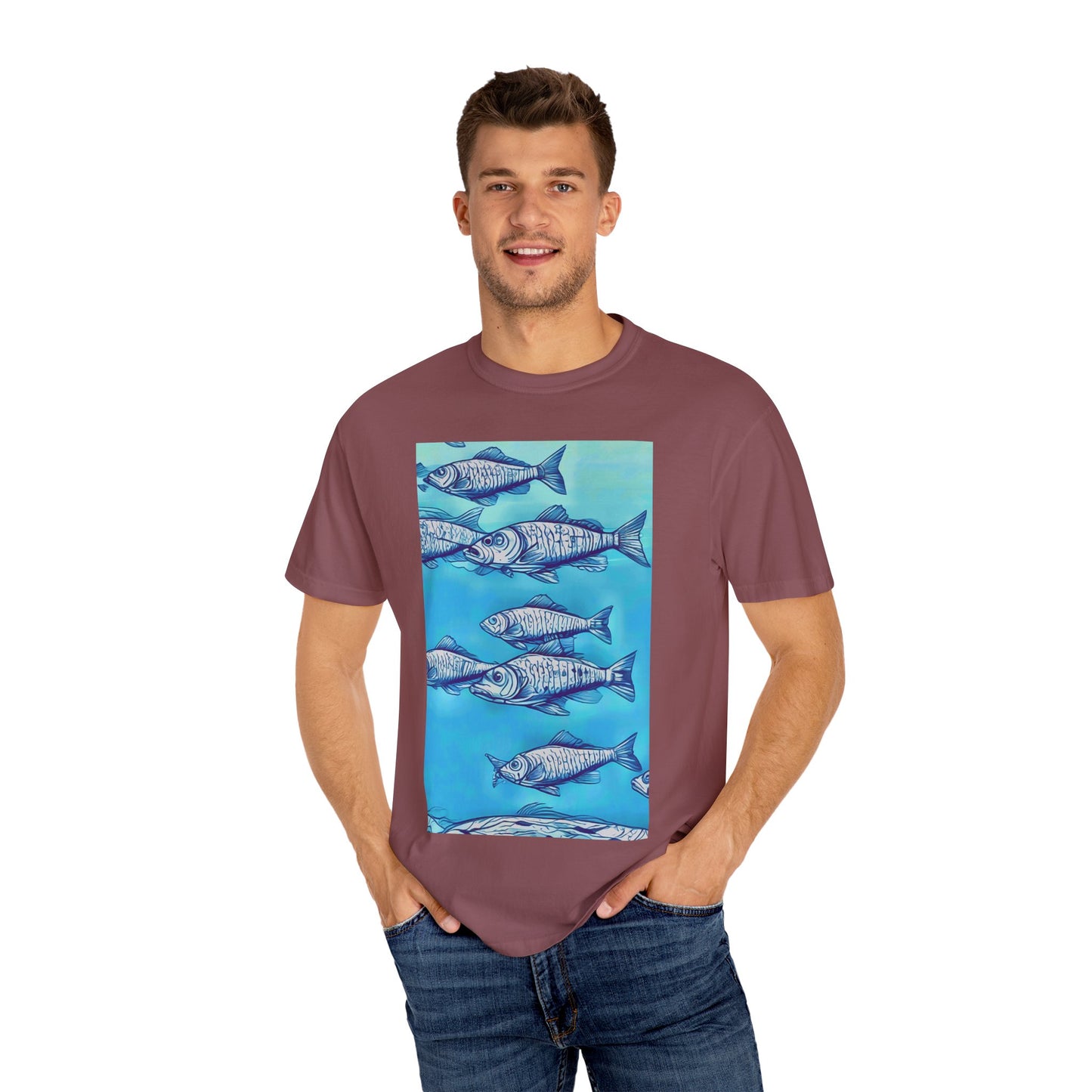 Ocean Waves Unisex Garment-Dyed T-shirt - Perfect for Beach Lovers
