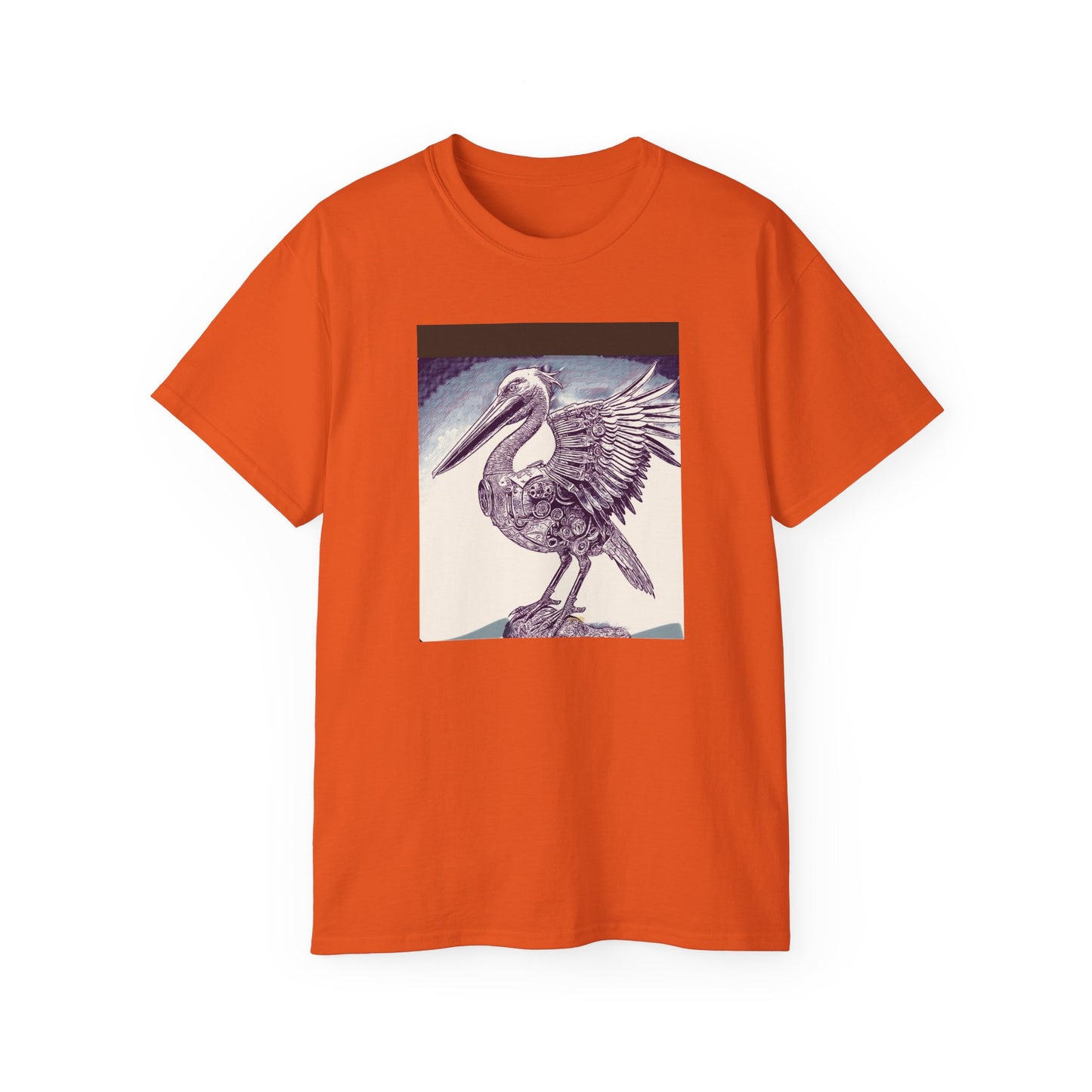 Vintage Pelican Art Unisex Ultra Cotton Tee, Beachwear, Gifts for Nature Lovers, Casual Summer Shirt, Ocean-Inspired T-Shirt