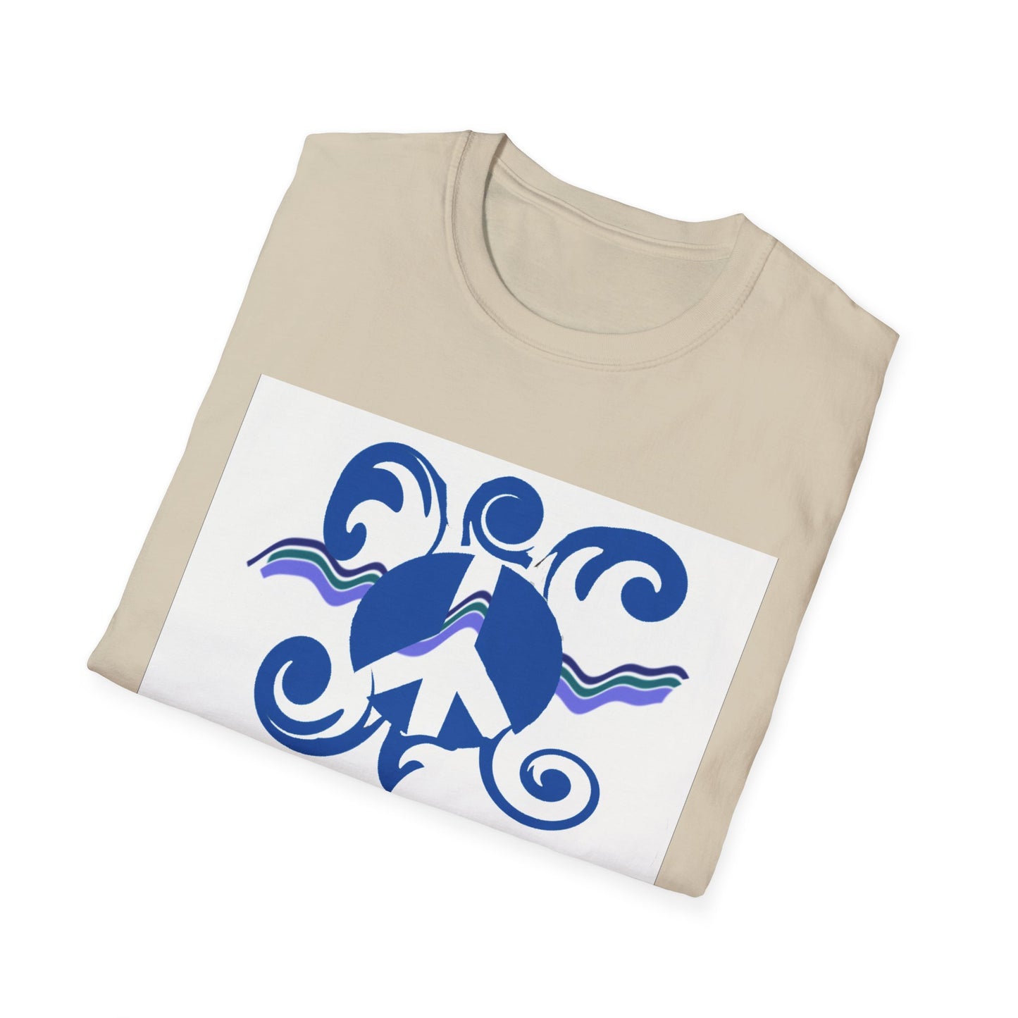 Peaceful Turtle Design Unisex Softstyle T-Shirt, Casual Wear, Eco-Friendly Gift, Ocean Lover's Top, Nature-Themed Apparel