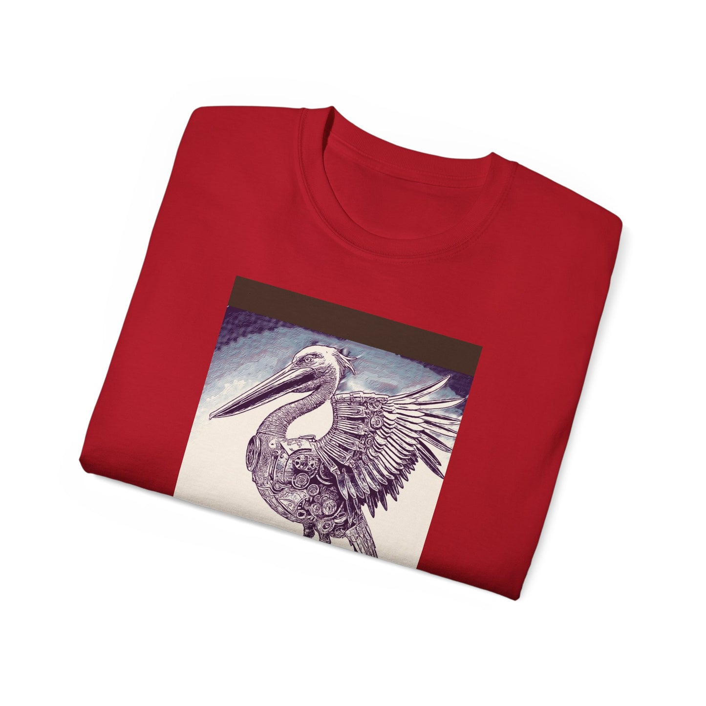 Vintage Pelican Art Unisex Ultra Cotton Tee, Beachwear, Gifts for Nature Lovers, Casual Summer Shirt, Ocean-Inspired T-Shirt
