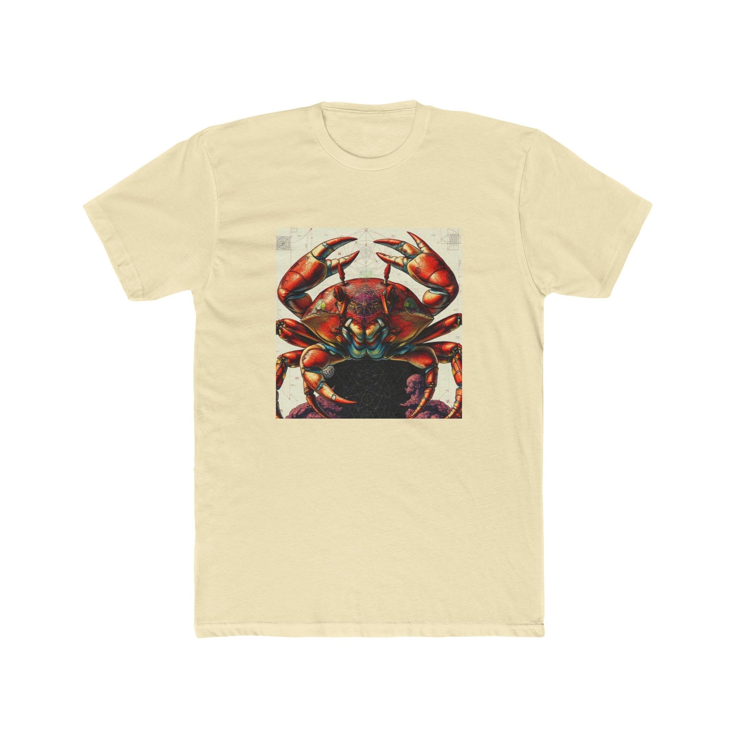 Crab Art Unisex Cotton Crew Tee, Beach Lover Gift, Ocean Vibe Shirt, Casual Summer Wear, Fun Gift for Marine Enthusiasts