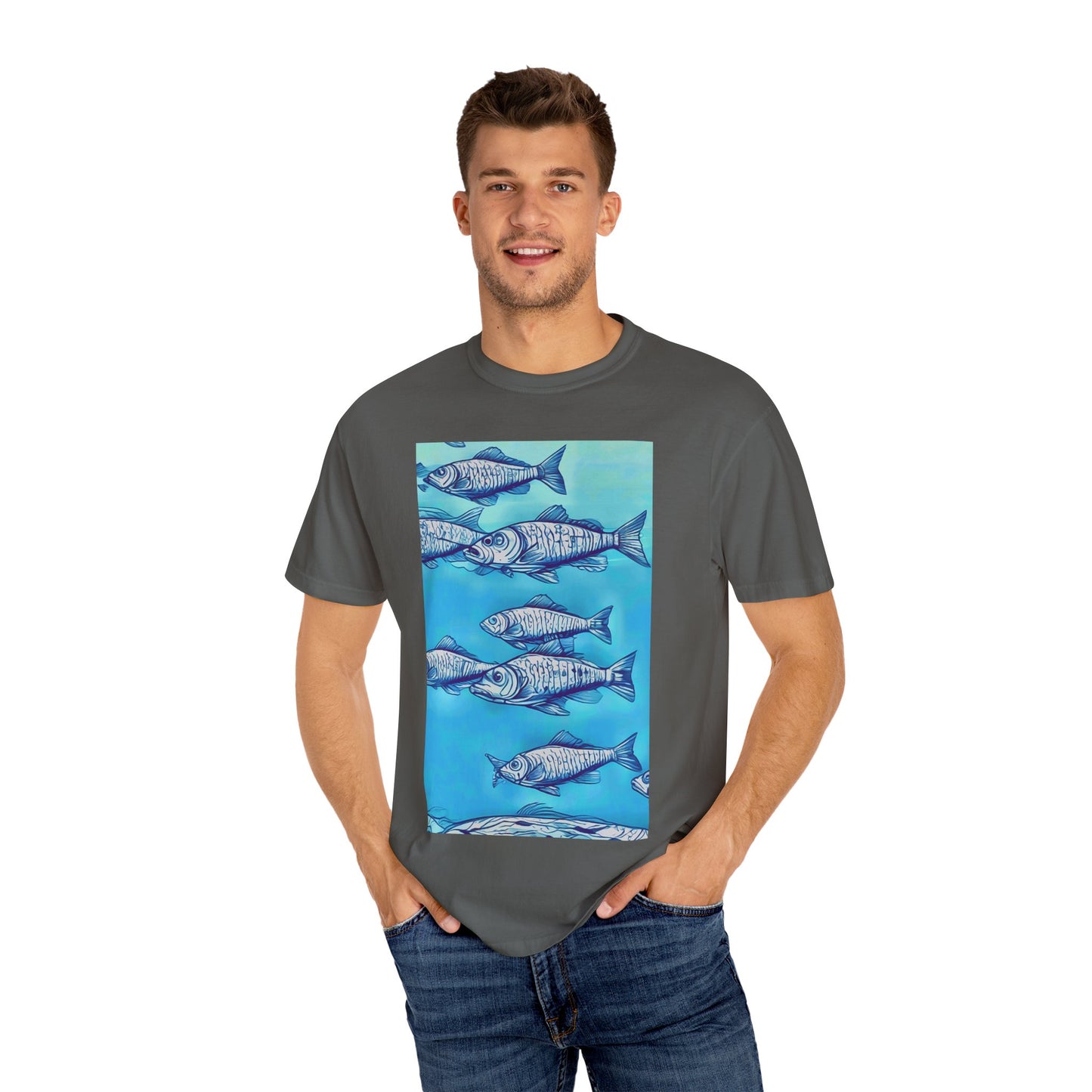 Ocean Waves Unisex Garment-Dyed T-shirt - Perfect for Beach Lovers