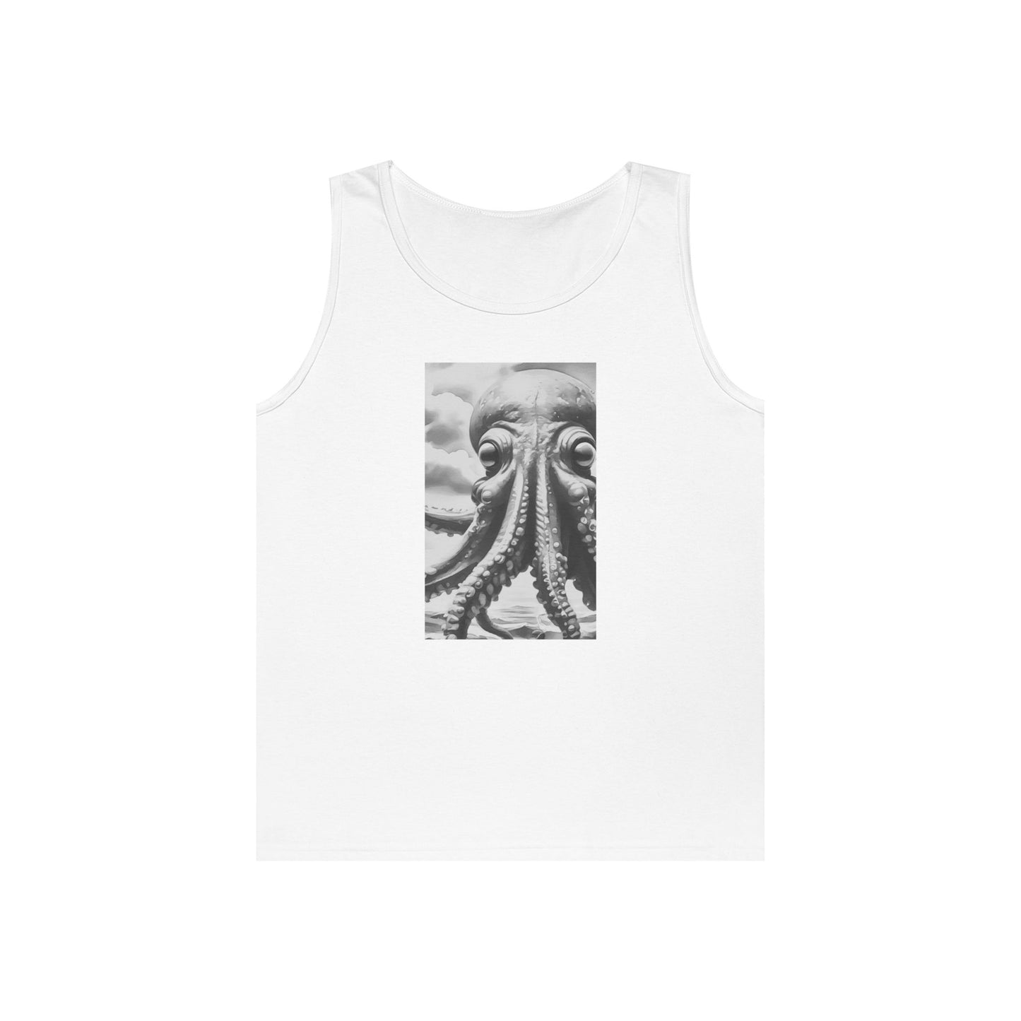 Octopus Art Unisex Heavy Cotton Tank Top - Ocean Lover's Apparel