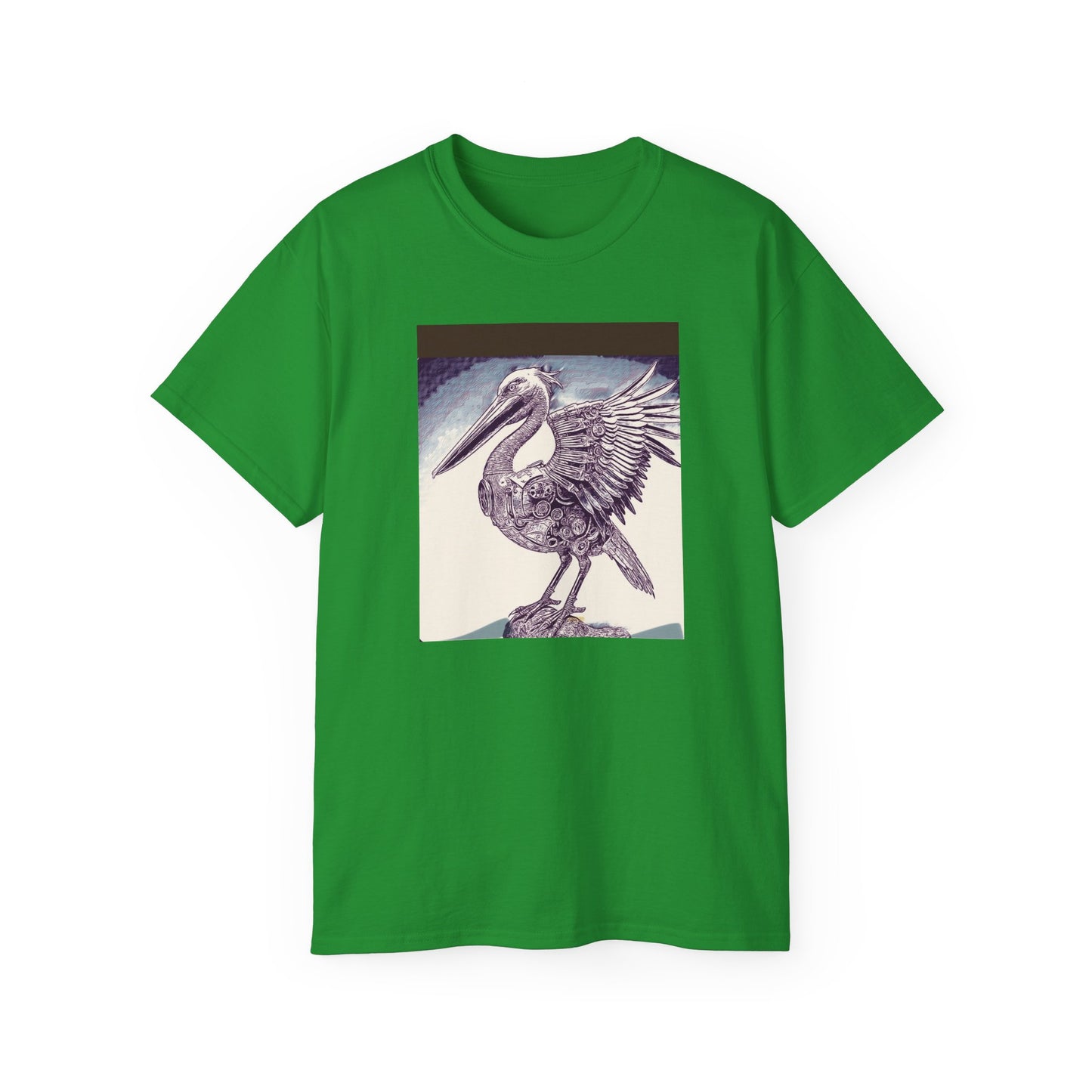 Vintage Pelican Art Unisex Ultra Cotton Tee, Beachwear, Gifts for Nature Lovers, Casual Summer Shirt, Ocean-Inspired T-Shirt