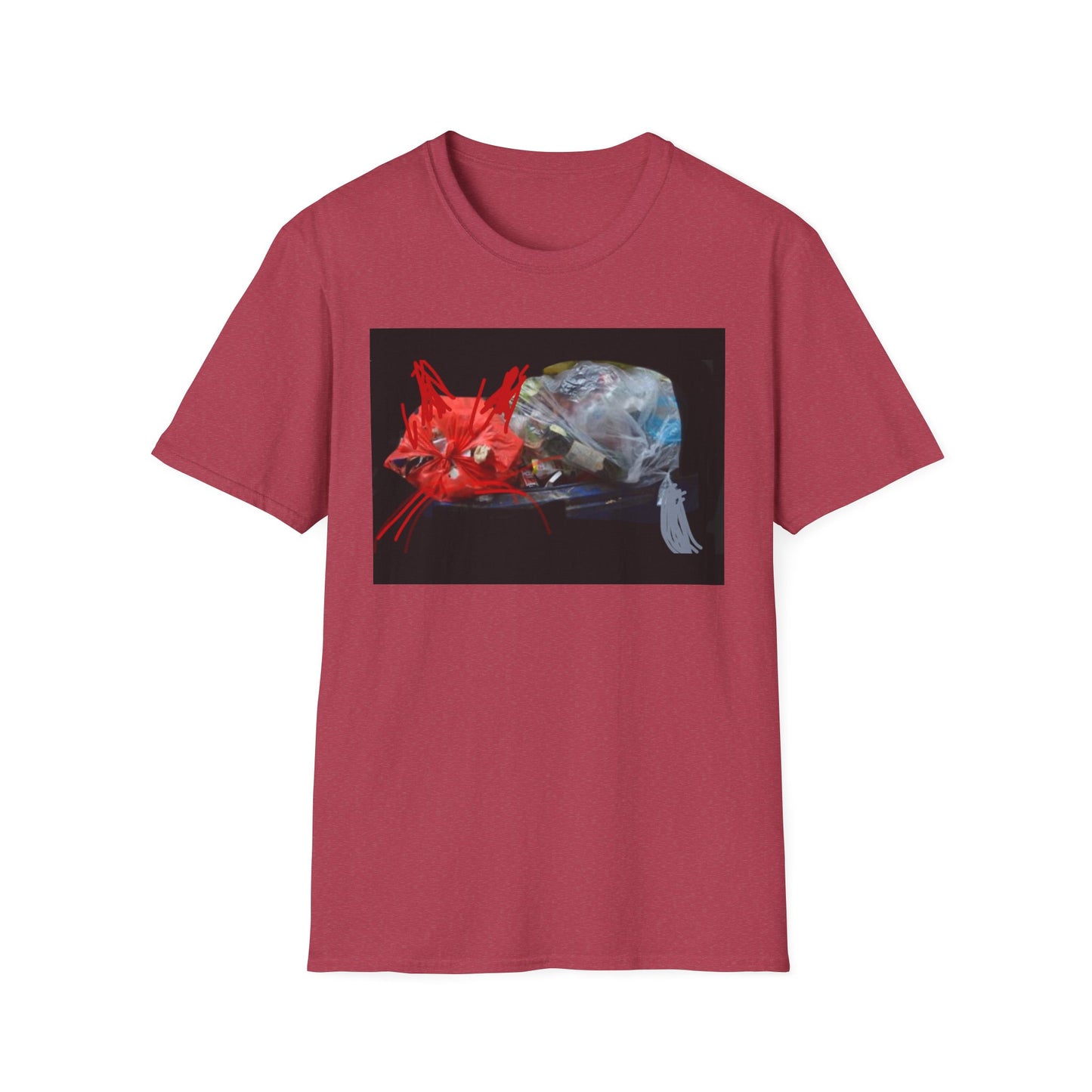 Artistic Cat Print Unisex Softstyle T-Shirt