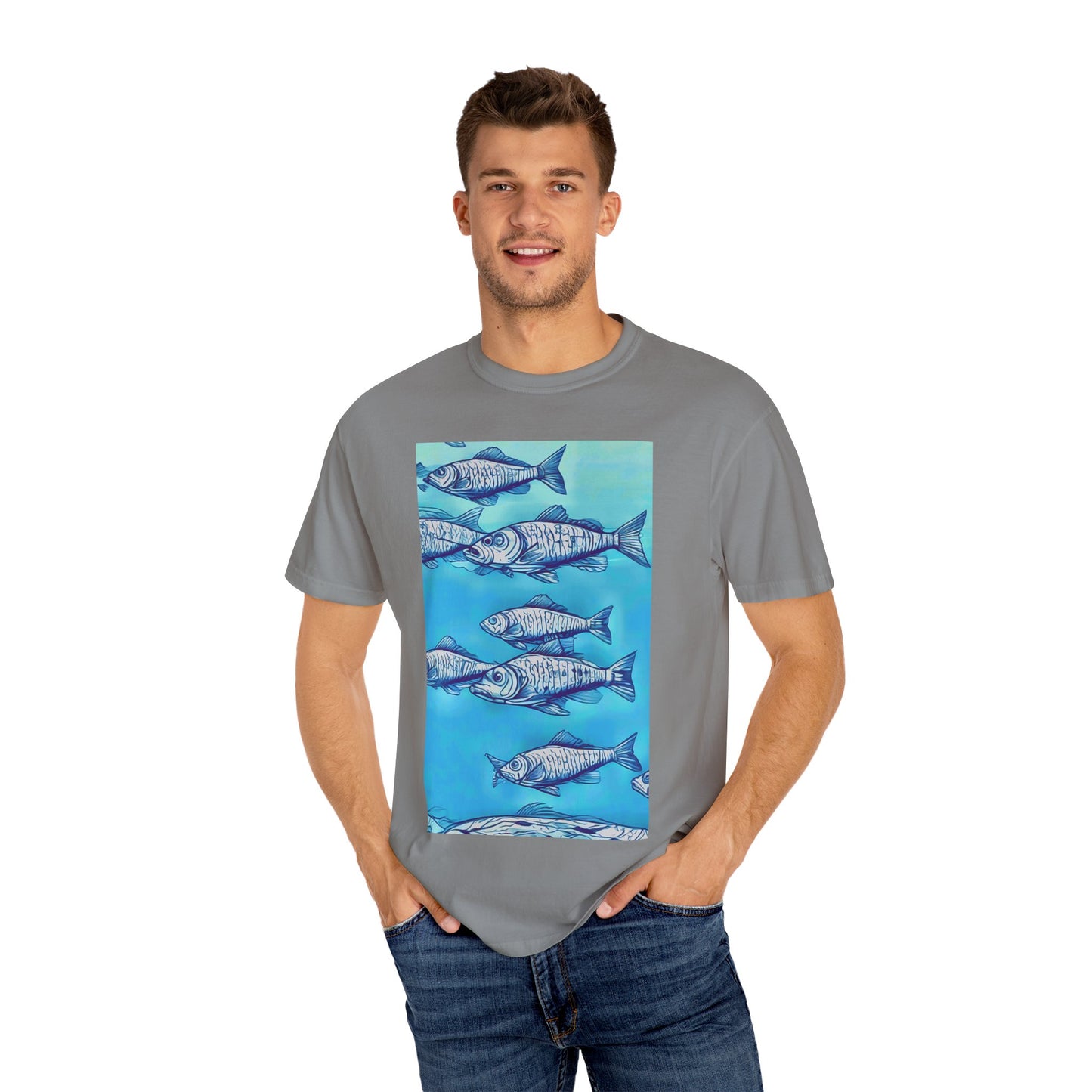 Ocean Waves Unisex Garment-Dyed T-shirt - Perfect for Beach Lovers