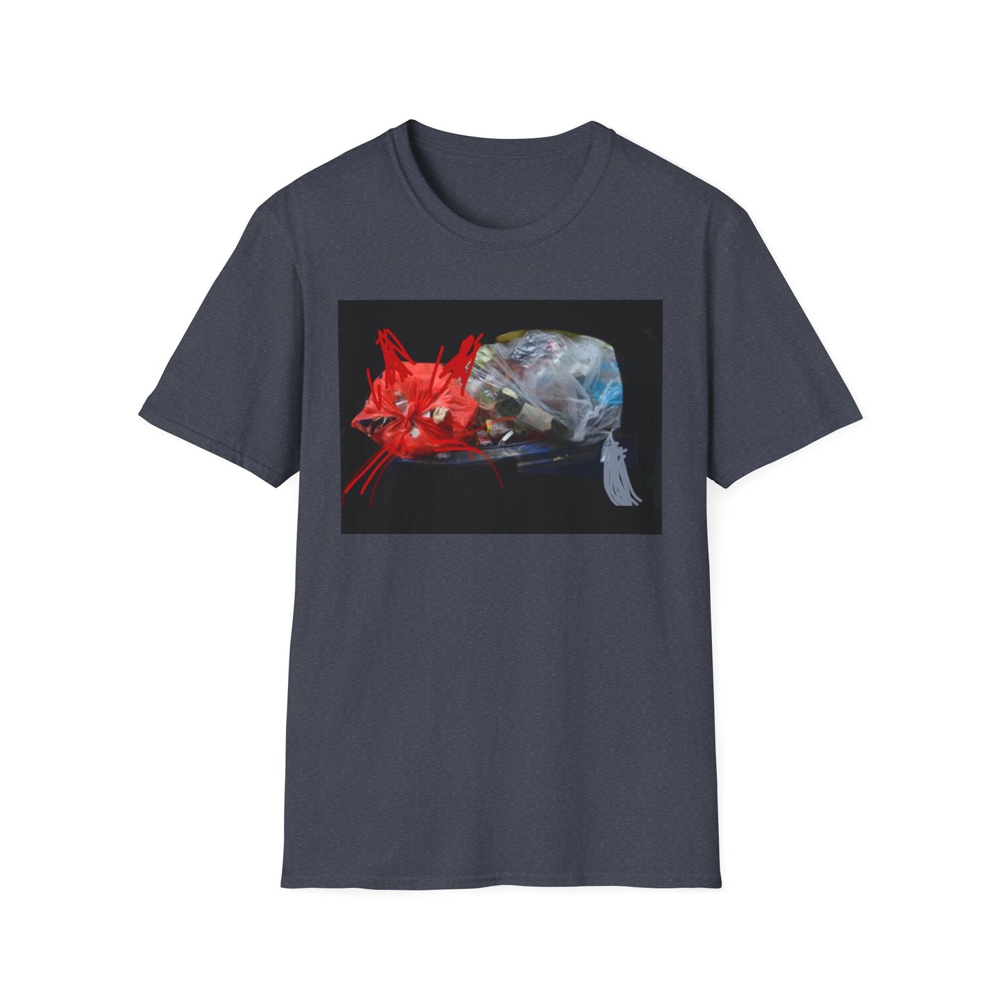 Artistic Cat Print Unisex Softstyle T-Shirt