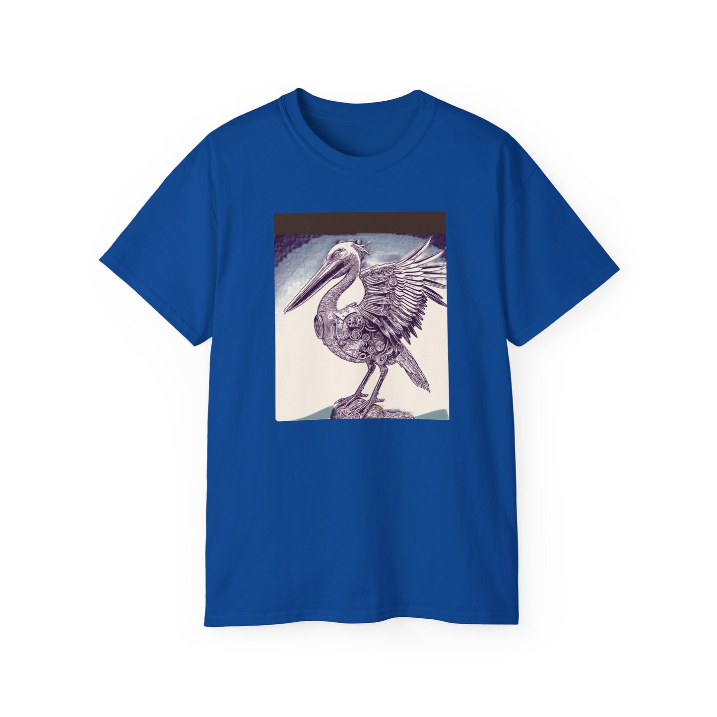 Vintage Pelican Art Unisex Ultra Cotton Tee, Beachwear, Gifts for Nature Lovers, Casual Summer Shirt, Ocean-Inspired T-Shirt