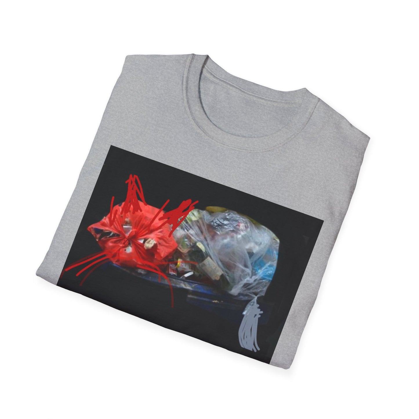 Artistic Cat Print Unisex Softstyle T-Shirt