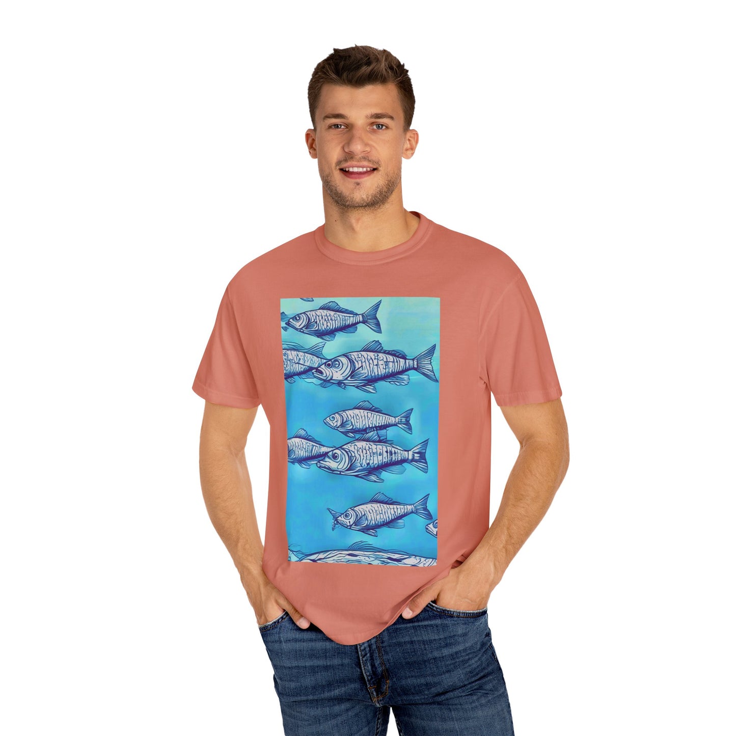 Ocean Waves Unisex Garment-Dyed T-shirt - Perfect for Beach Lovers
