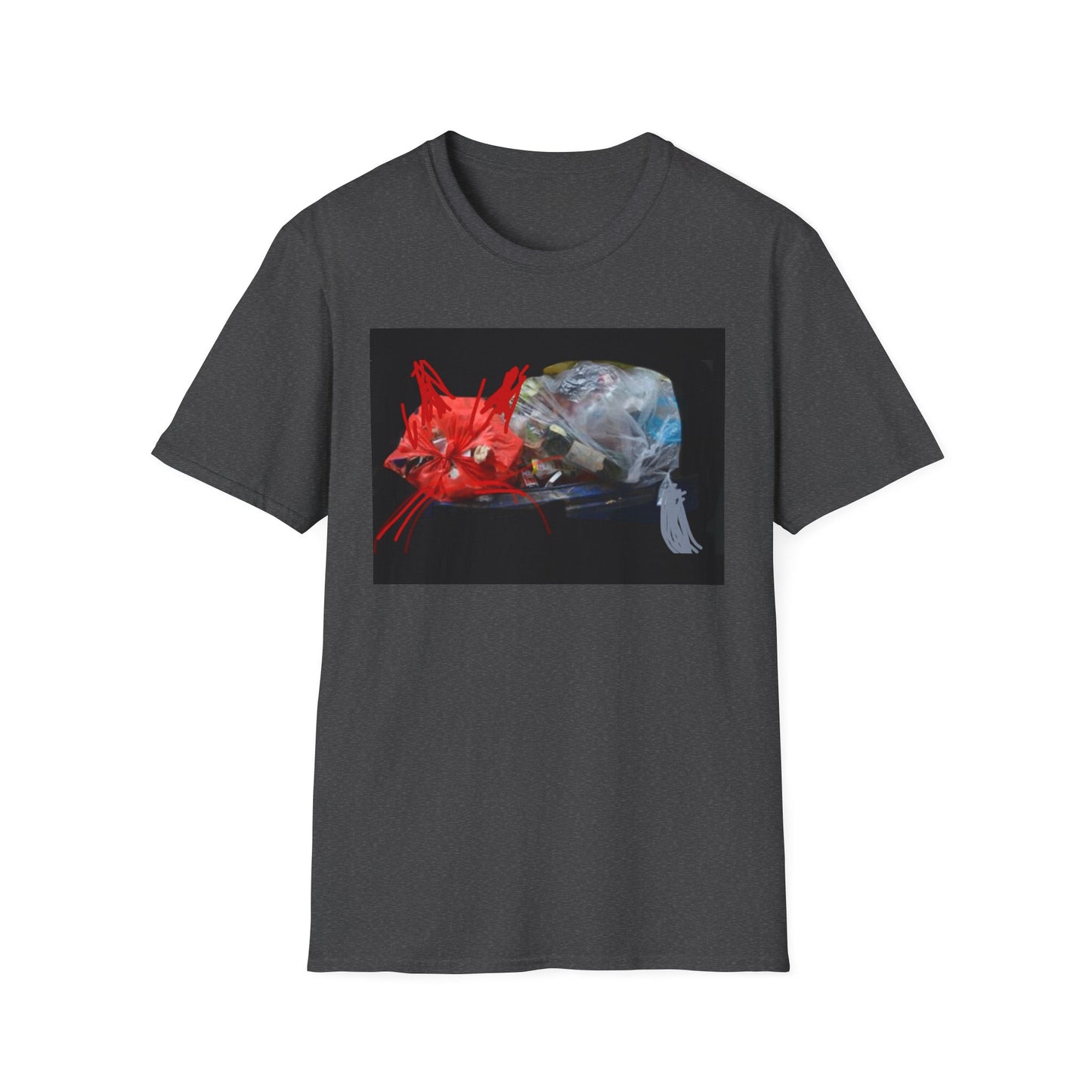 Artistic Cat Print Unisex Softstyle T-Shirt