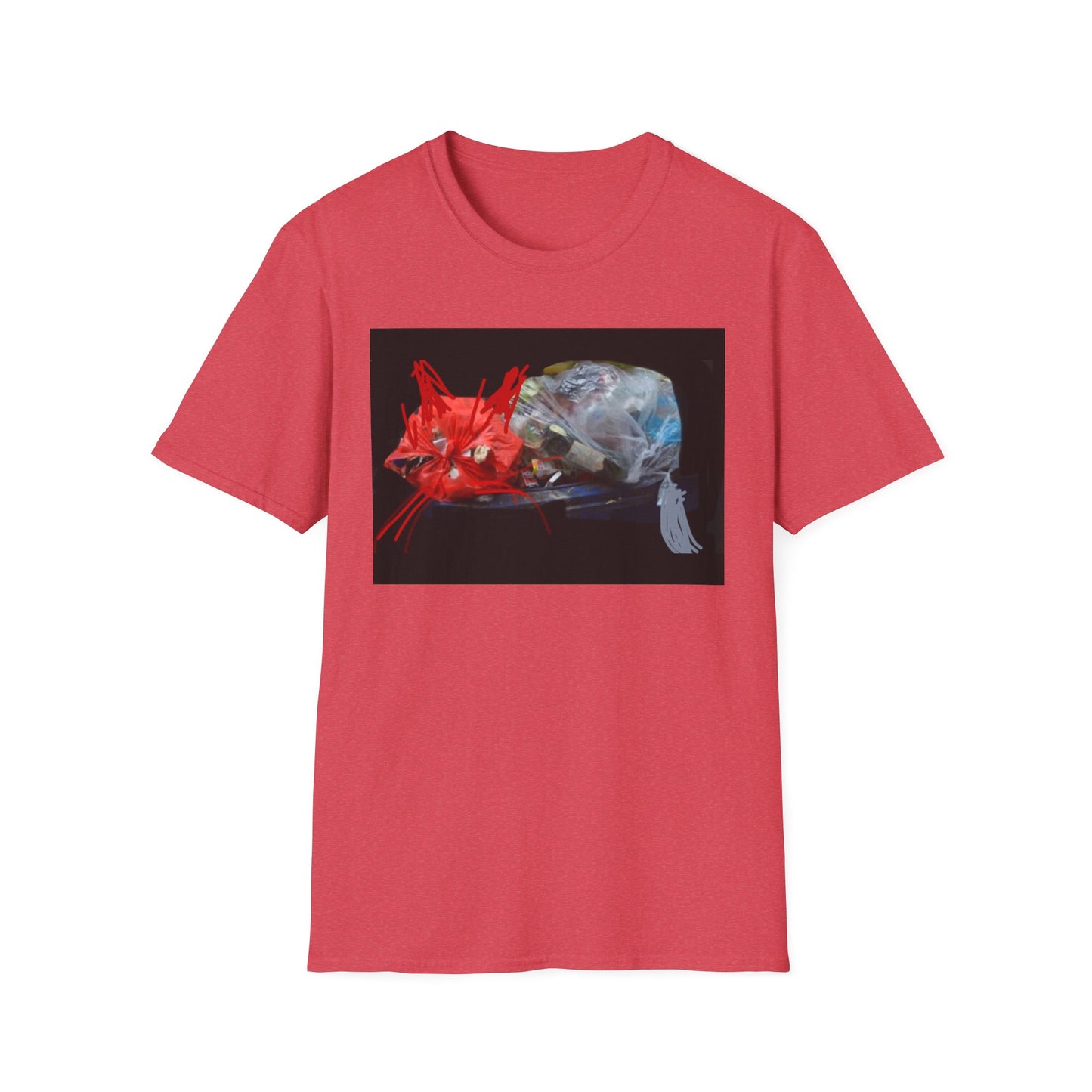 Artistic Cat Print Unisex Softstyle T-Shirt