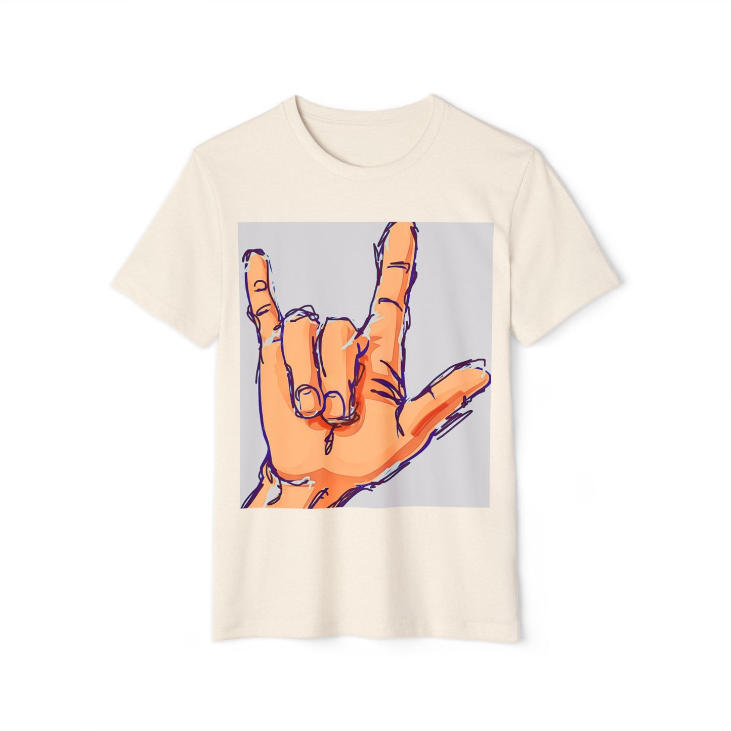 Eco-Friendly Graphic T-Shirt with 'I Love You' Sign, Sustainable Tee for Everyday Wear, Perfect Gift for Friends & Family, Casual [...]