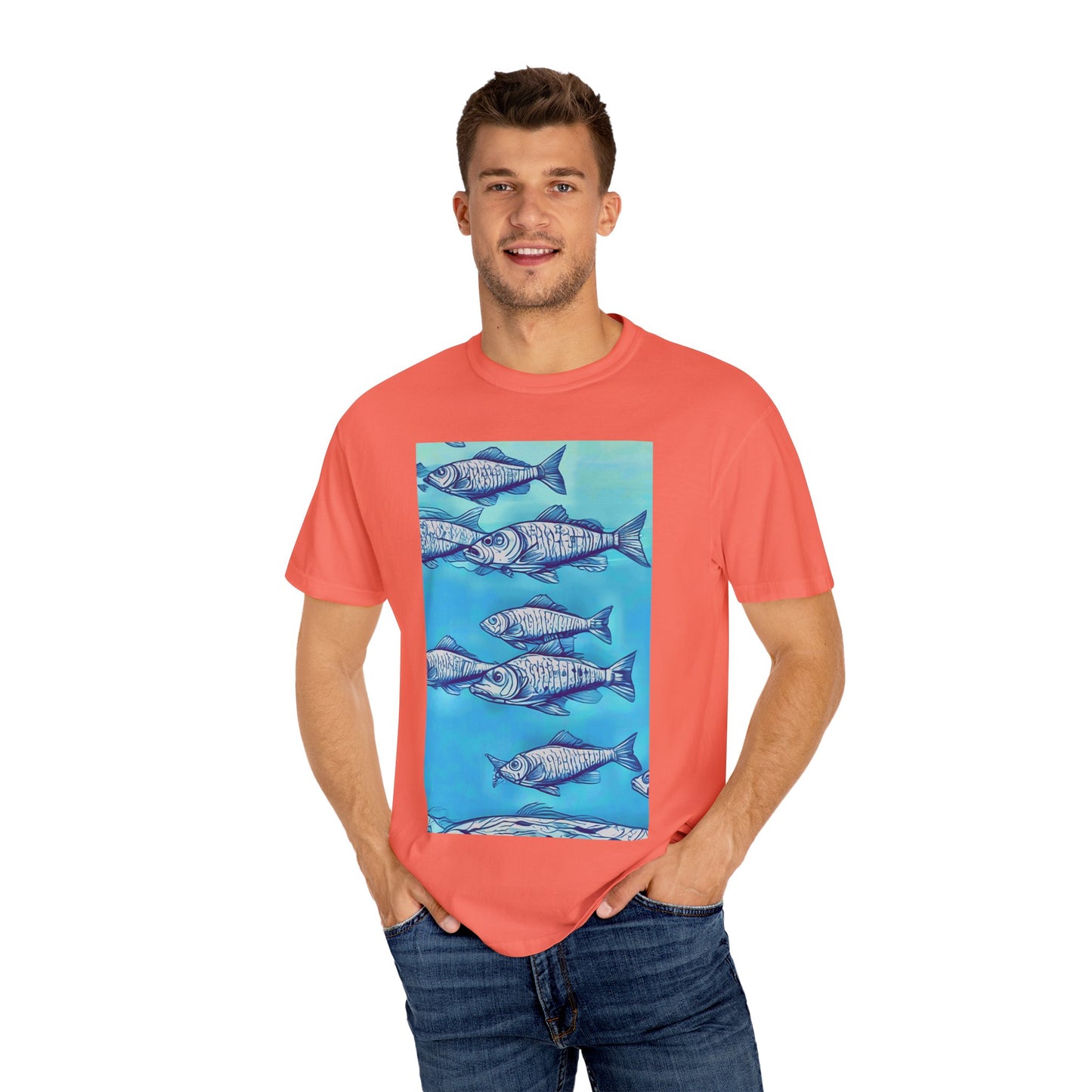 Ocean Waves Unisex Garment-Dyed T-shirt - Perfect for Beach Lovers