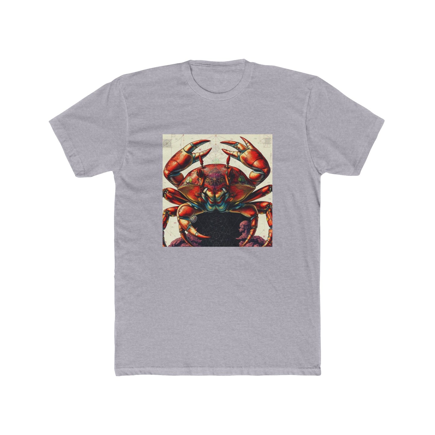 Crab Art Unisex Cotton Crew Tee, Beach Lover Gift, Ocean Vibe Shirt, Casual Summer Wear, Fun Gift for Marine Enthusiasts