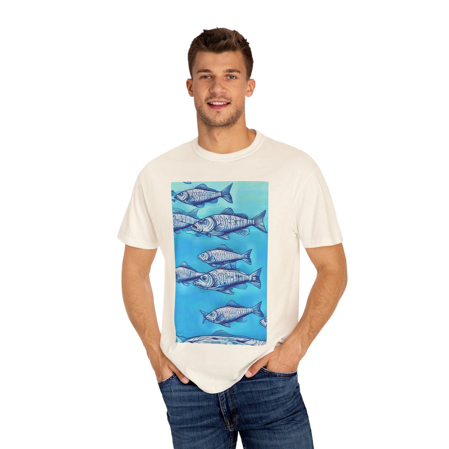 Ocean Waves Unisex Garment-Dyed T-shirt - Perfect for Beach Lovers