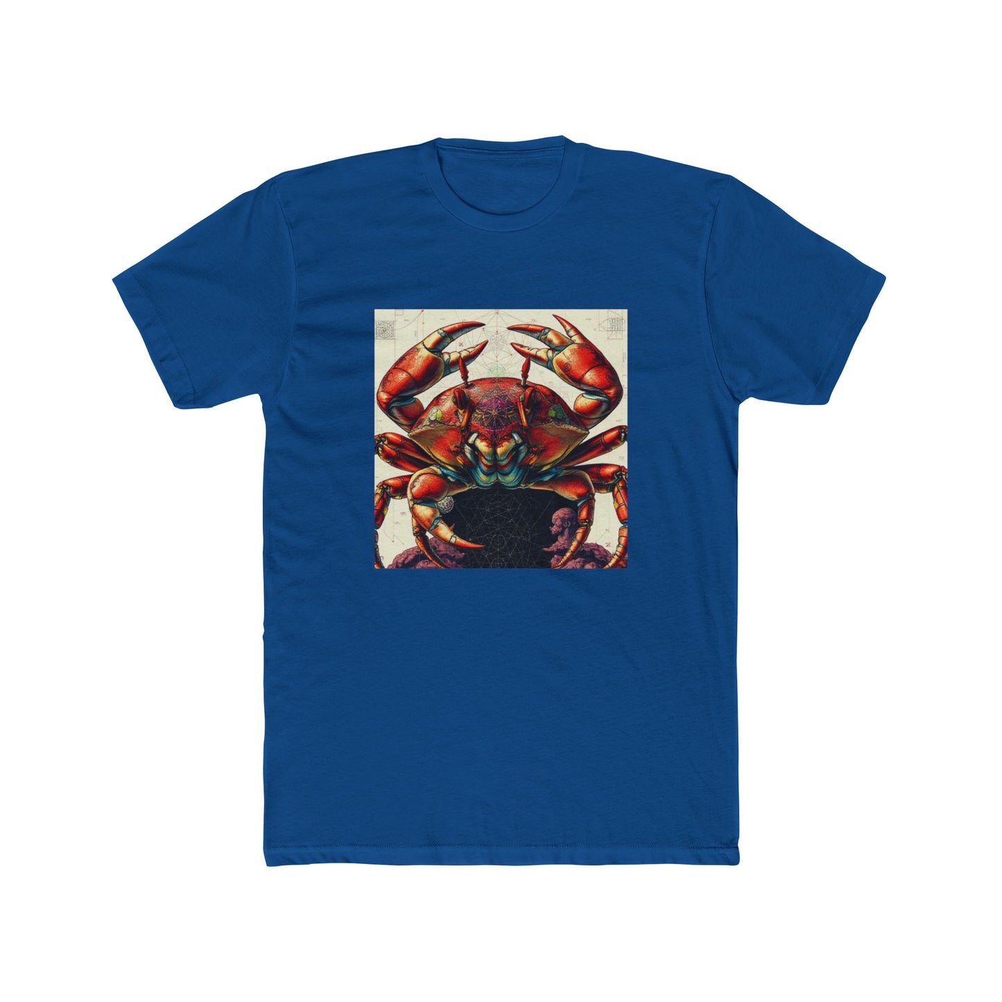 Crab Art Unisex Cotton Crew Tee, Beach Lover Gift, Ocean Vibe Shirt, Casual Summer Wear, Fun Gift for Marine Enthusiasts