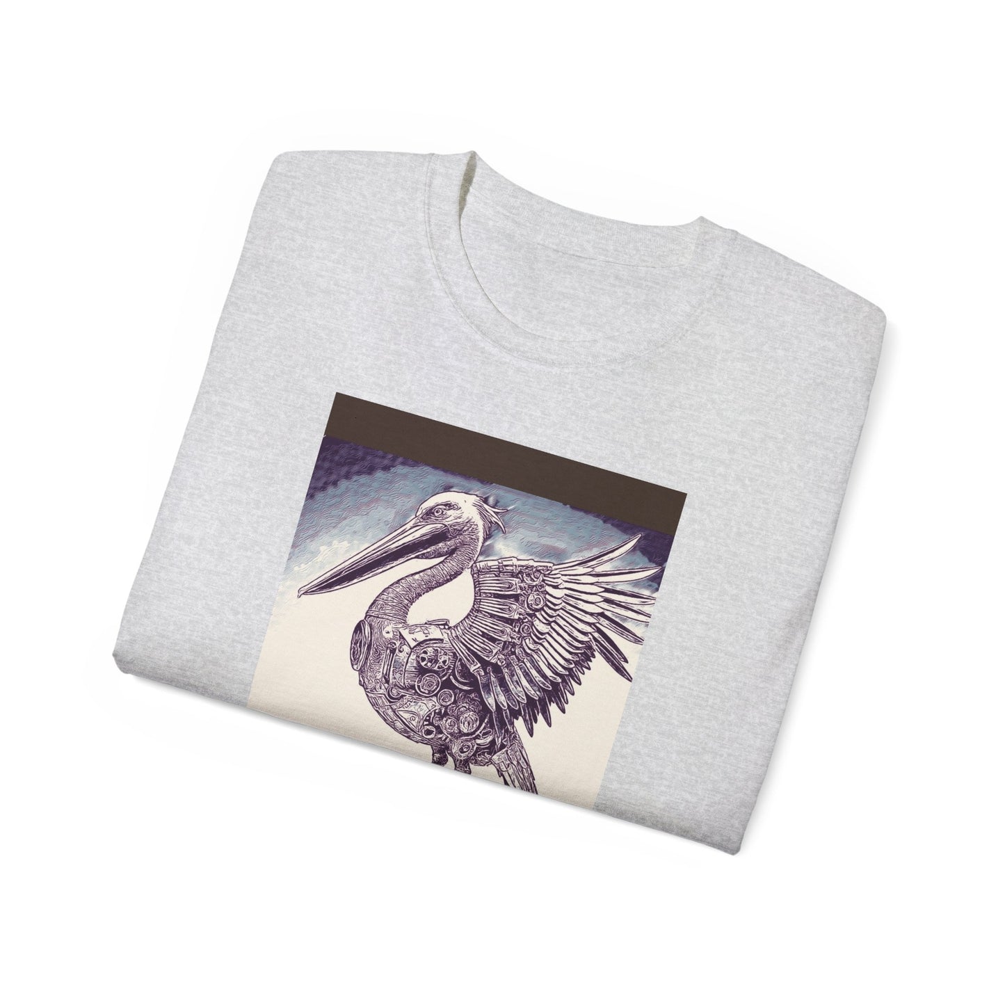 Vintage Pelican Art Unisex Ultra Cotton Tee, Beachwear, Gifts for Nature Lovers, Casual Summer Shirt, Ocean-Inspired T-Shirt
