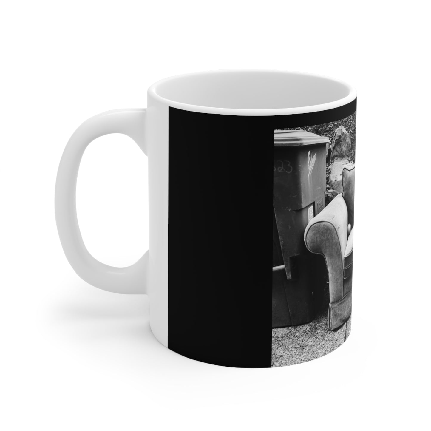 Big dog watching Ceramic Coffee Cups - 11oz & 15oz - Perfect Gift for Cat Lovers
