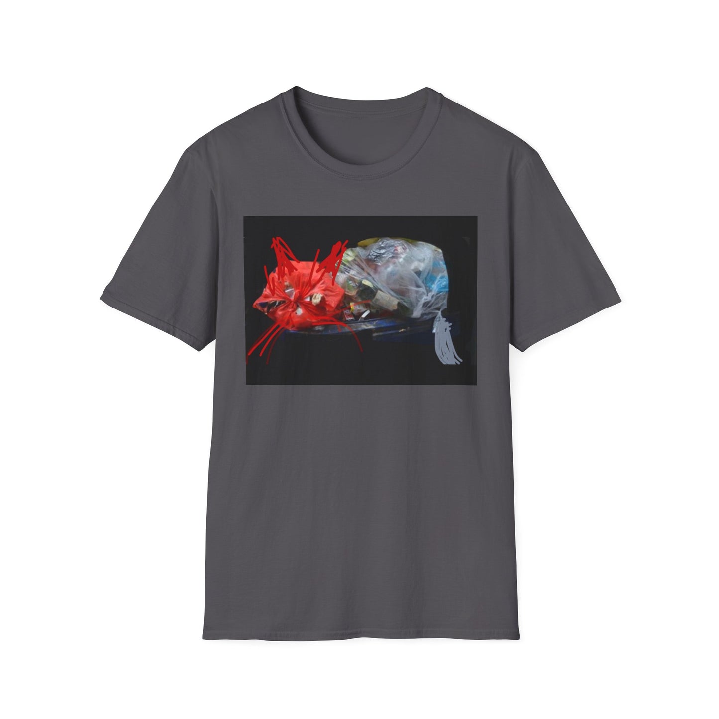 Artistic Cat Print Unisex Softstyle T-Shirt