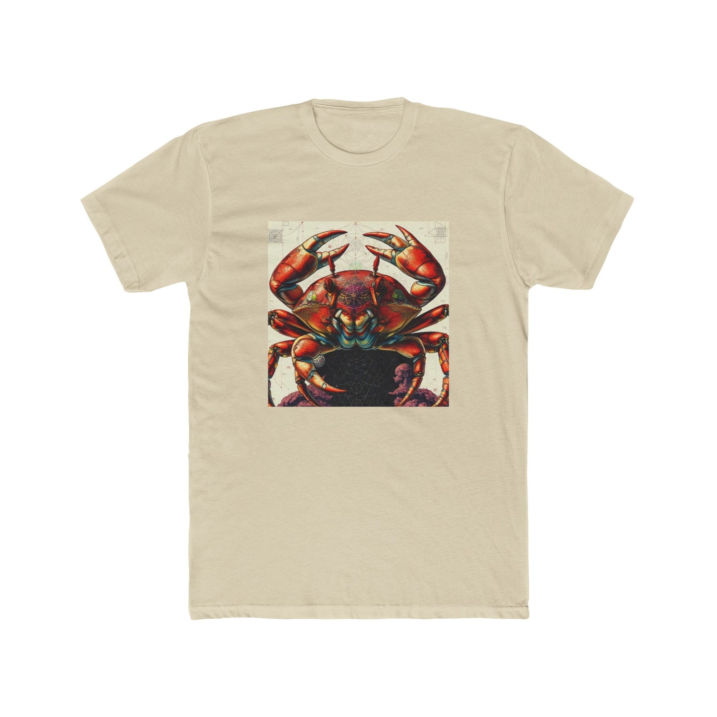 Crab Art Unisex Cotton Crew Tee, Beach Lover Gift, Ocean Vibe Shirt, Casual Summer Wear, Fun Gift for Marine Enthusiasts
