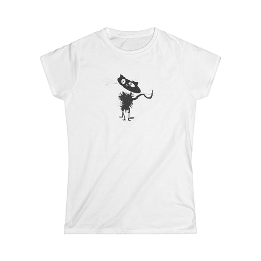 Playful Cat Graphic Tee for Women, Cute Cat Lover Shirt, Gift for Cat Owners, Casual Tee, Pet-Themed Apparel