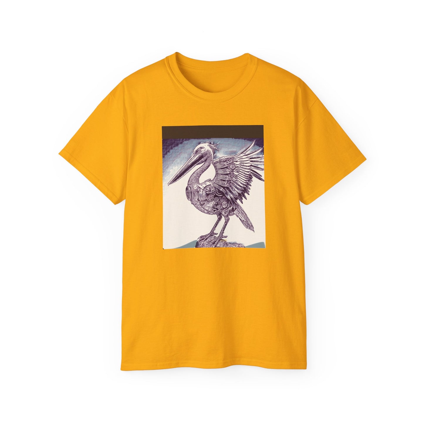 Vintage Pelican Art Unisex Ultra Cotton Tee, Beachwear, Gifts for Nature Lovers, Casual Summer Shirt, Ocean-Inspired T-Shirt