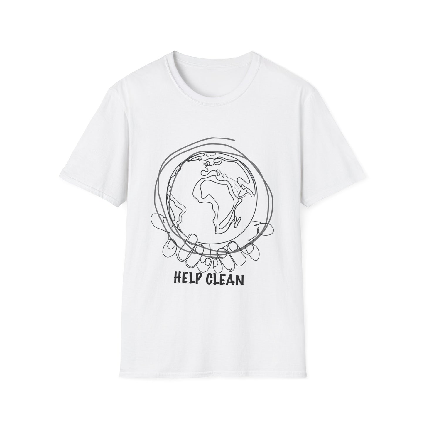 Eco-Friendly Unisex T-Shirt - 'Help Clean' Graphic