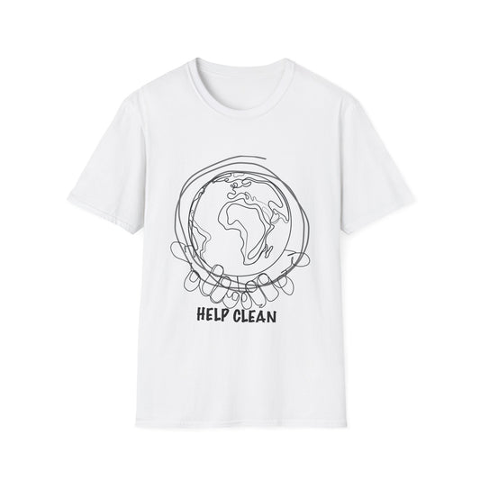 Eco-Friendly Unisex T-Shirt - 'Help Clean' Graphic