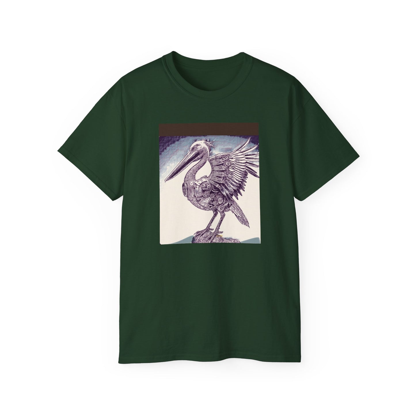 Vintage Pelican Art Unisex Ultra Cotton Tee, Beachwear, Gifts for Nature Lovers, Casual Summer Shirt, Ocean-Inspired T-Shirt
