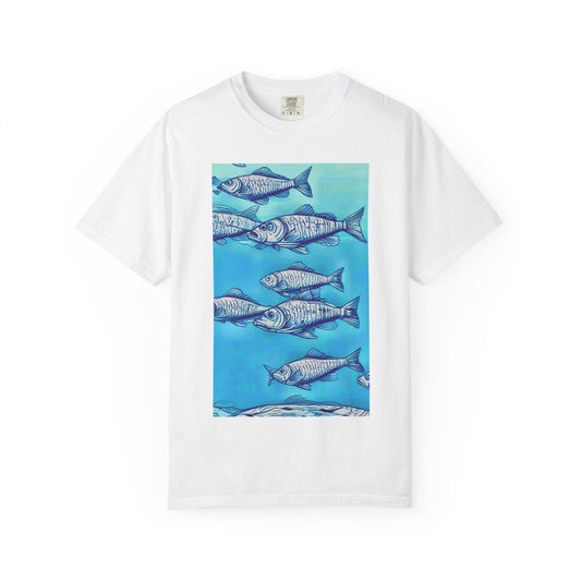 Ocean Waves Unisex Garment-Dyed T-shirt - Perfect for Beach Lovers