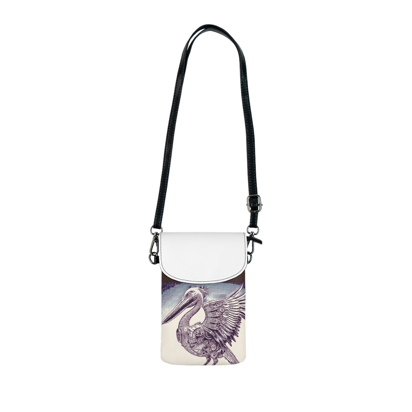 Artistic pelican Small Cell Phone Wallet, Stylish Crossbody Pouch for Essentials, Perfect for Festivals, Travel, and Everyday Use