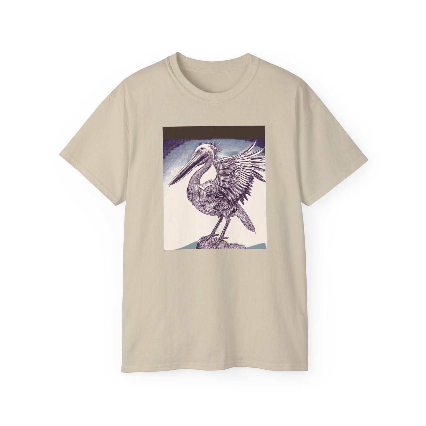 Vintage Pelican Art Unisex Ultra Cotton Tee, Beachwear, Gifts for Nature Lovers, Casual Summer Shirt, Ocean-Inspired T-Shirt