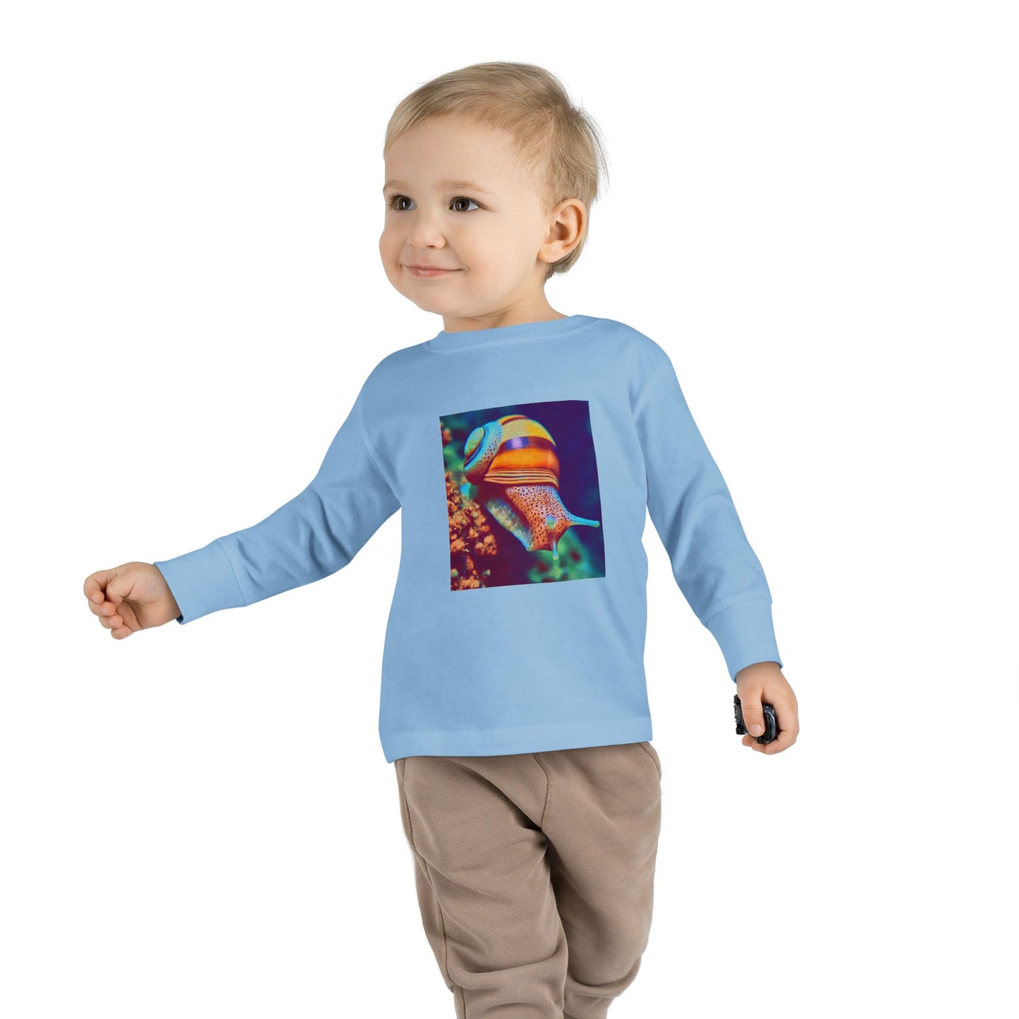 Colorful Snail Toddler Long Sleeve Tee, Cute Kids Shirt, Toddler Top, Baby Gift, Unique Toddler Outfit, Fun Animal Tee