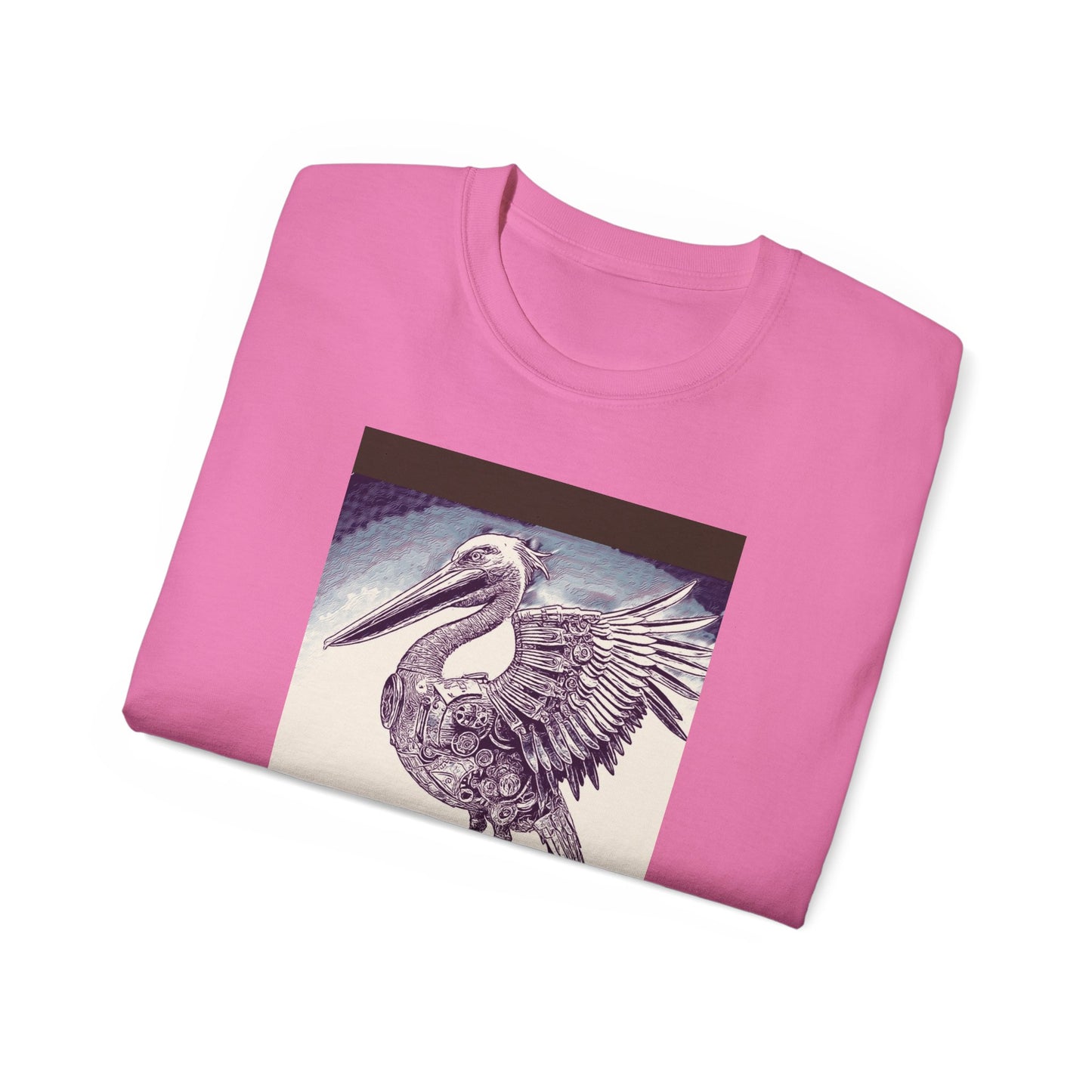 Vintage Pelican Art Unisex Ultra Cotton Tee, Beachwear, Gifts for Nature Lovers, Casual Summer Shirt, Ocean-Inspired T-Shirt