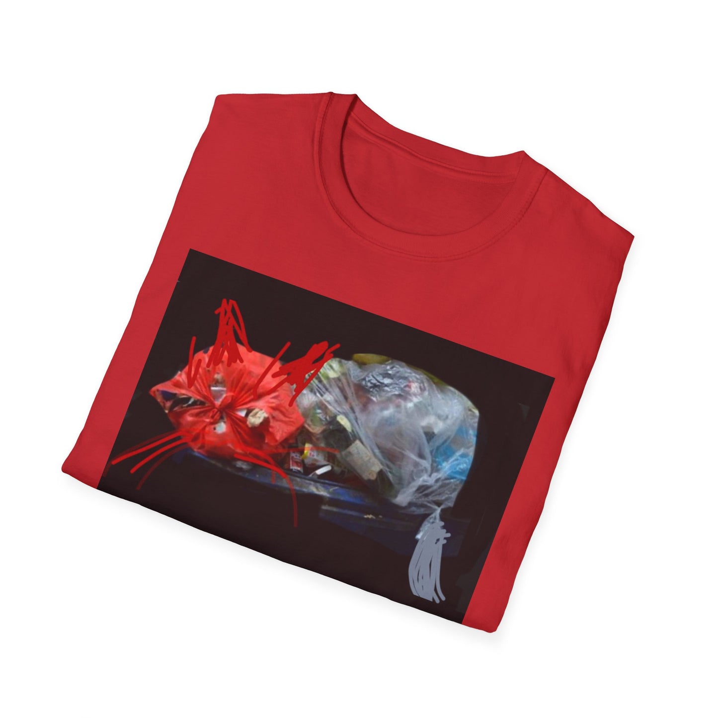 Artistic Cat Print Unisex Softstyle T-Shirt