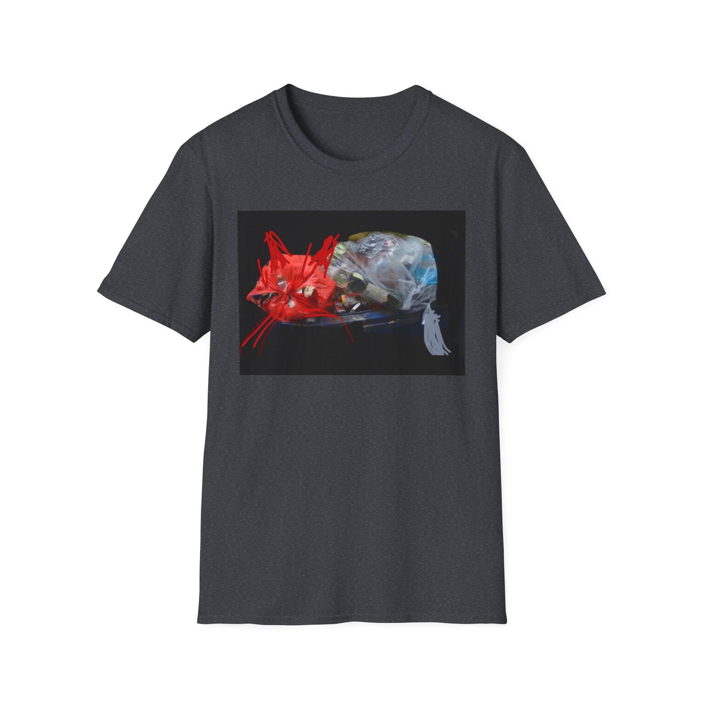 Artistic Cat Print Unisex Softstyle T-Shirt
