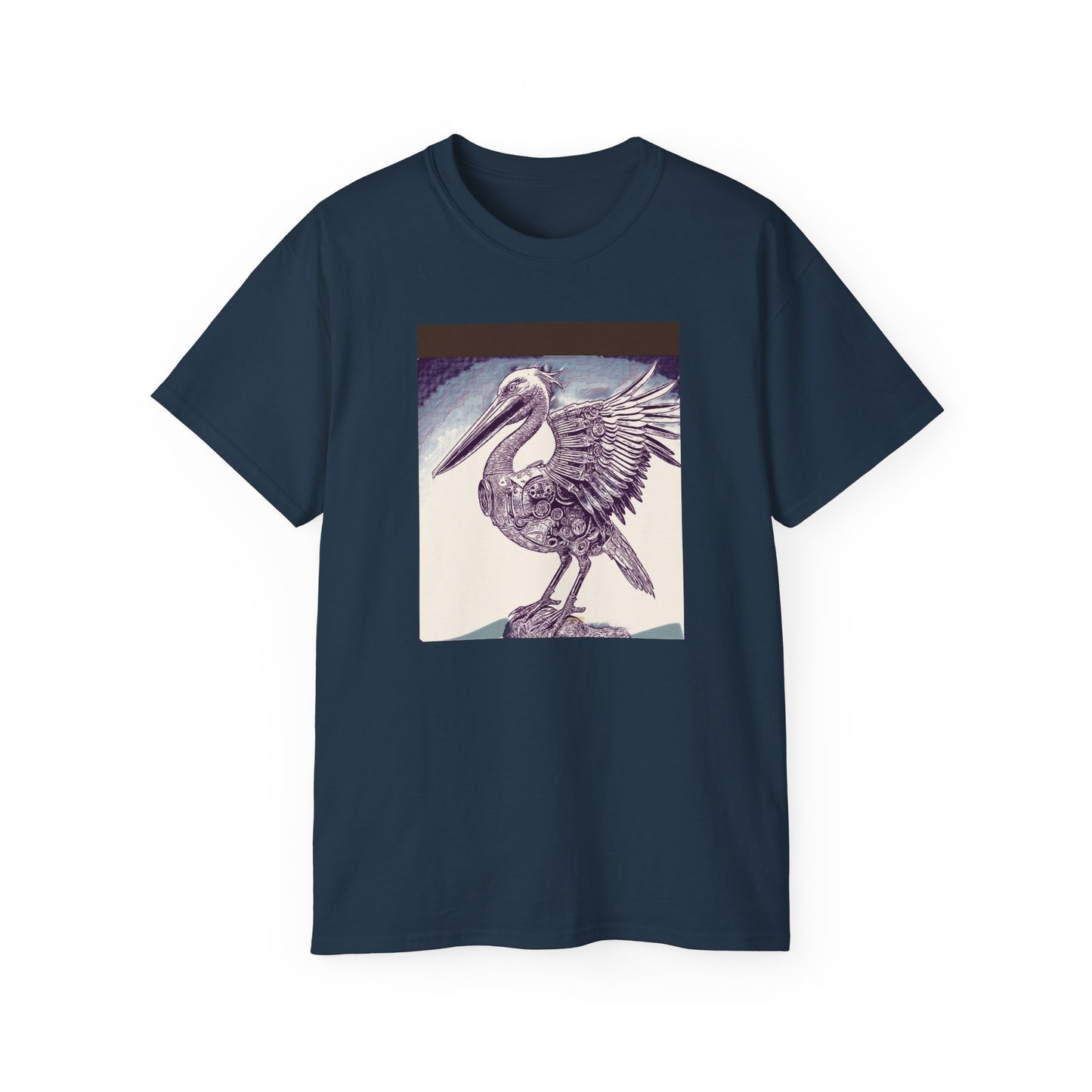 Vintage Pelican Art Unisex Ultra Cotton Tee, Beachwear, Gifts for Nature Lovers, Casual Summer Shirt, Ocean-Inspired T-Shirt
